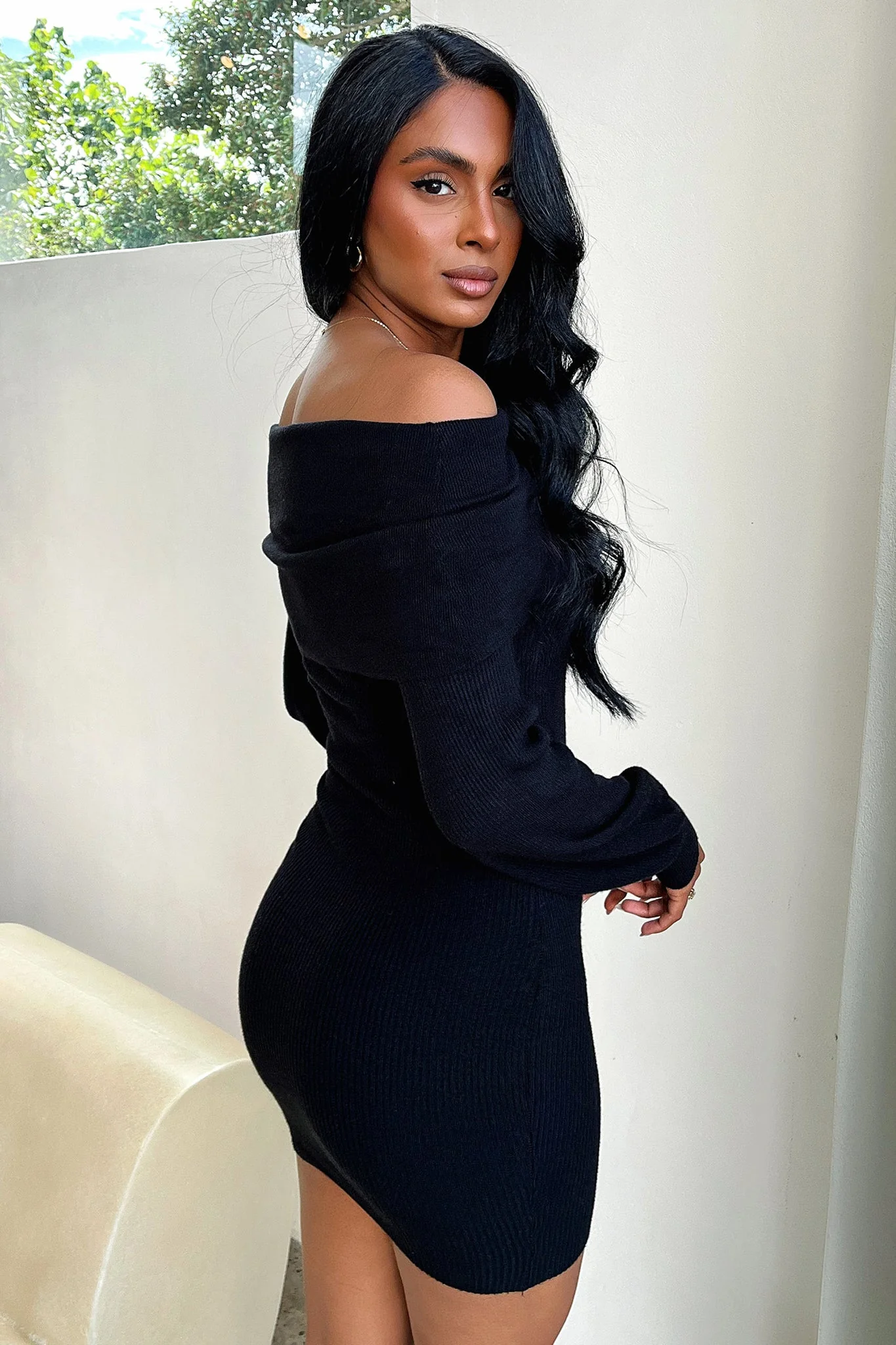 Corbin Knitted Dress - Black