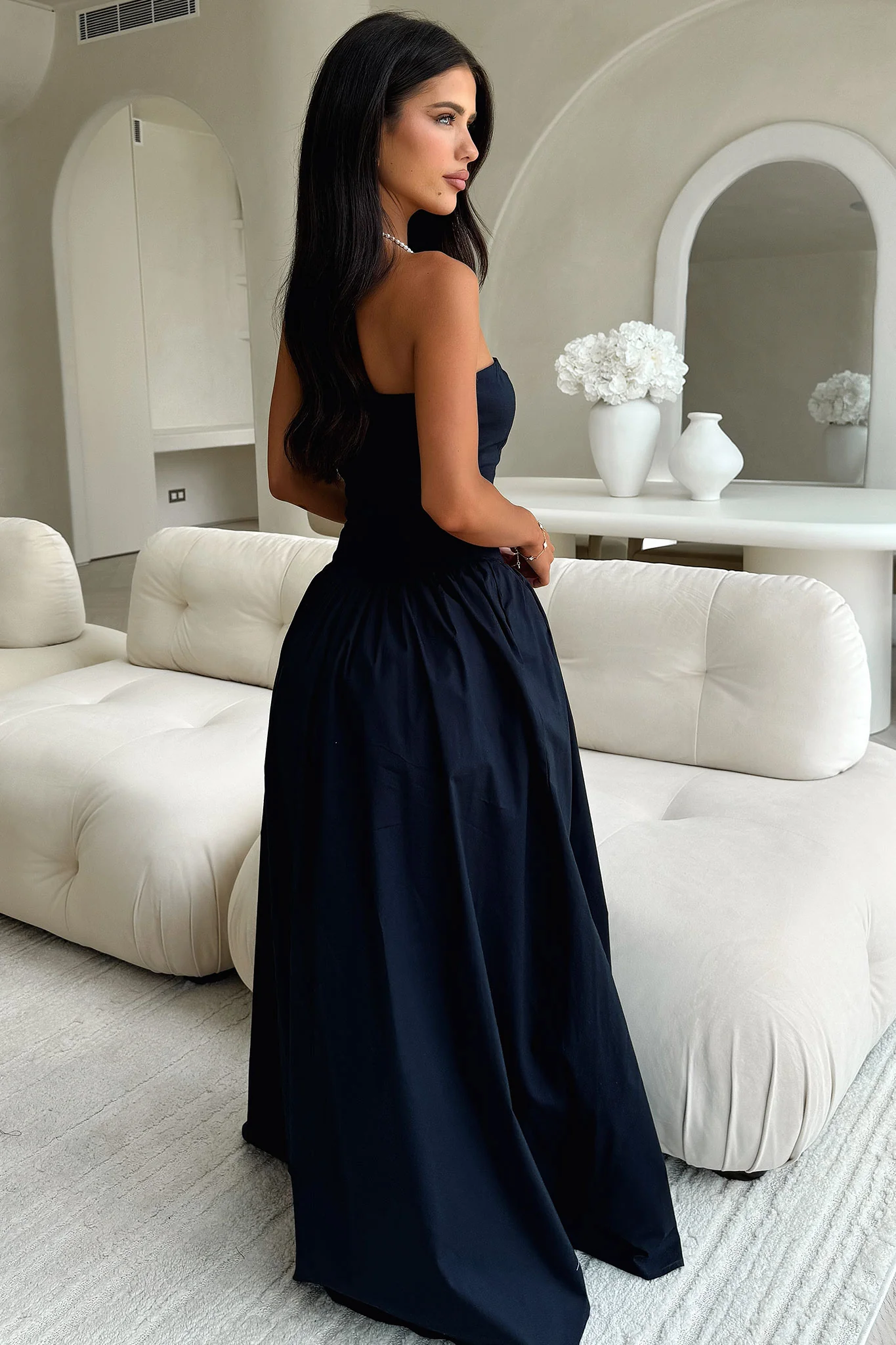 Iridessa Strapless Maxi Dress - Navy