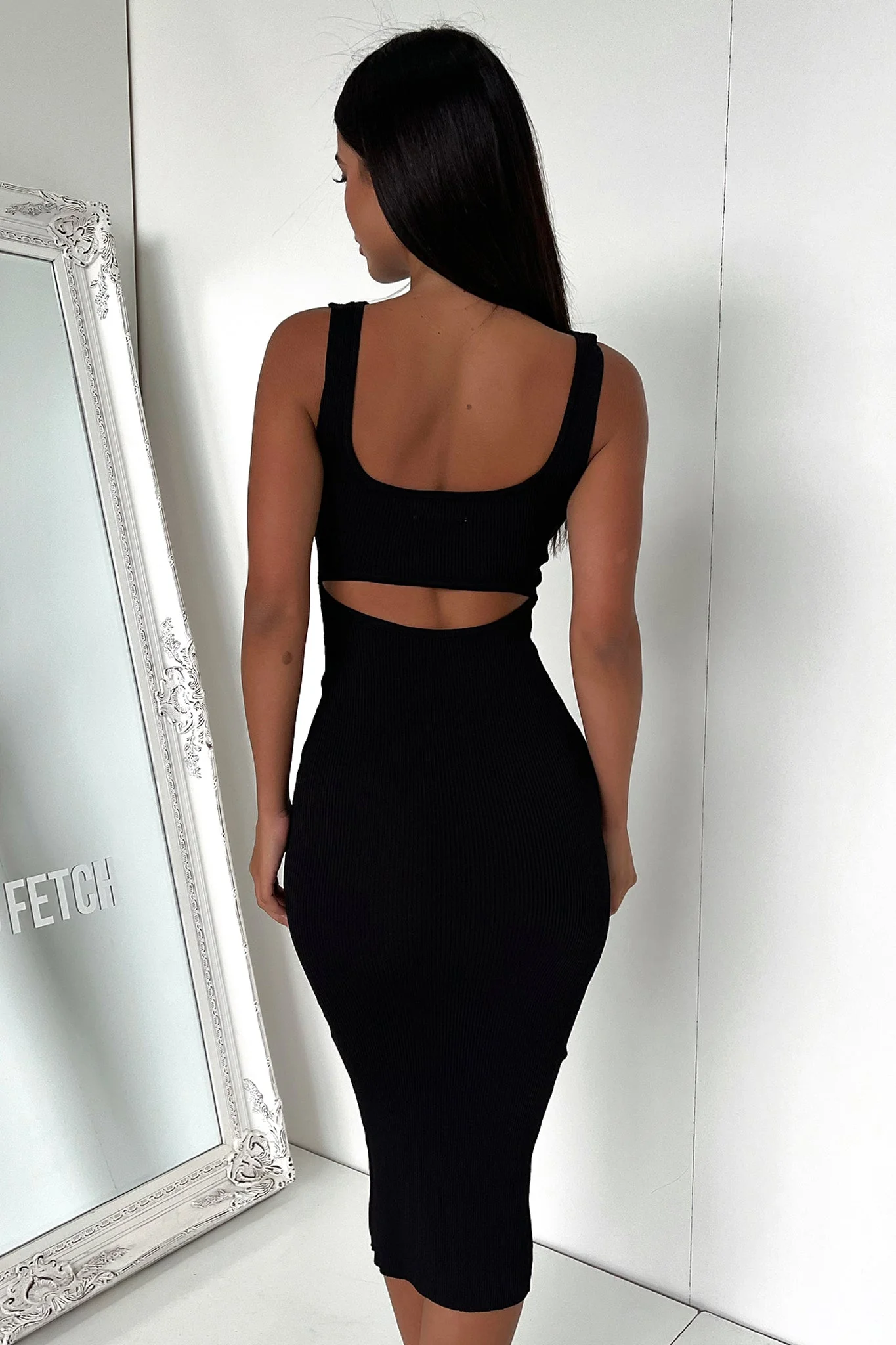 Neeha Midi Dress - Black