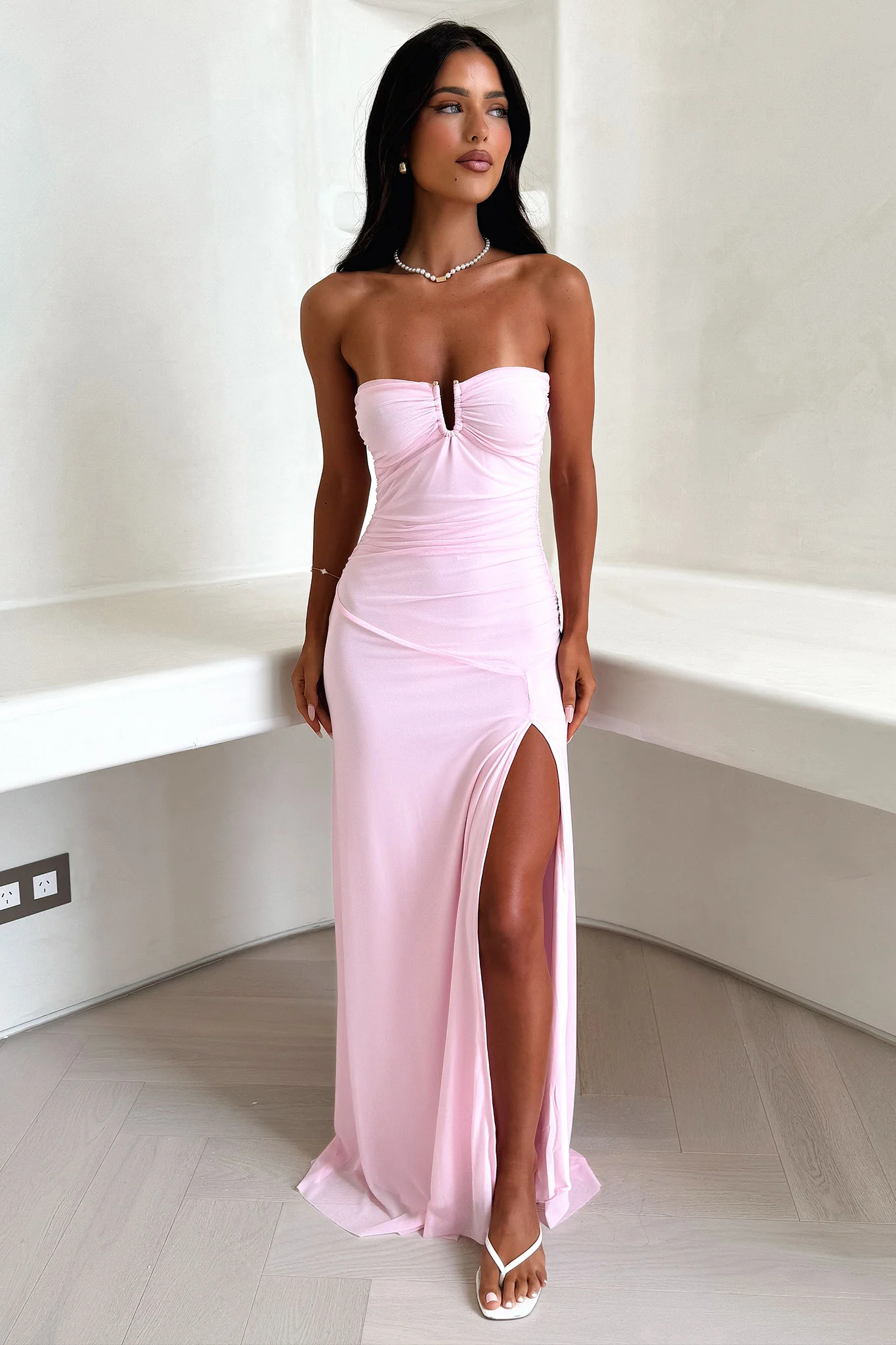 Renesmee Strapless Maxi Dress - Pink