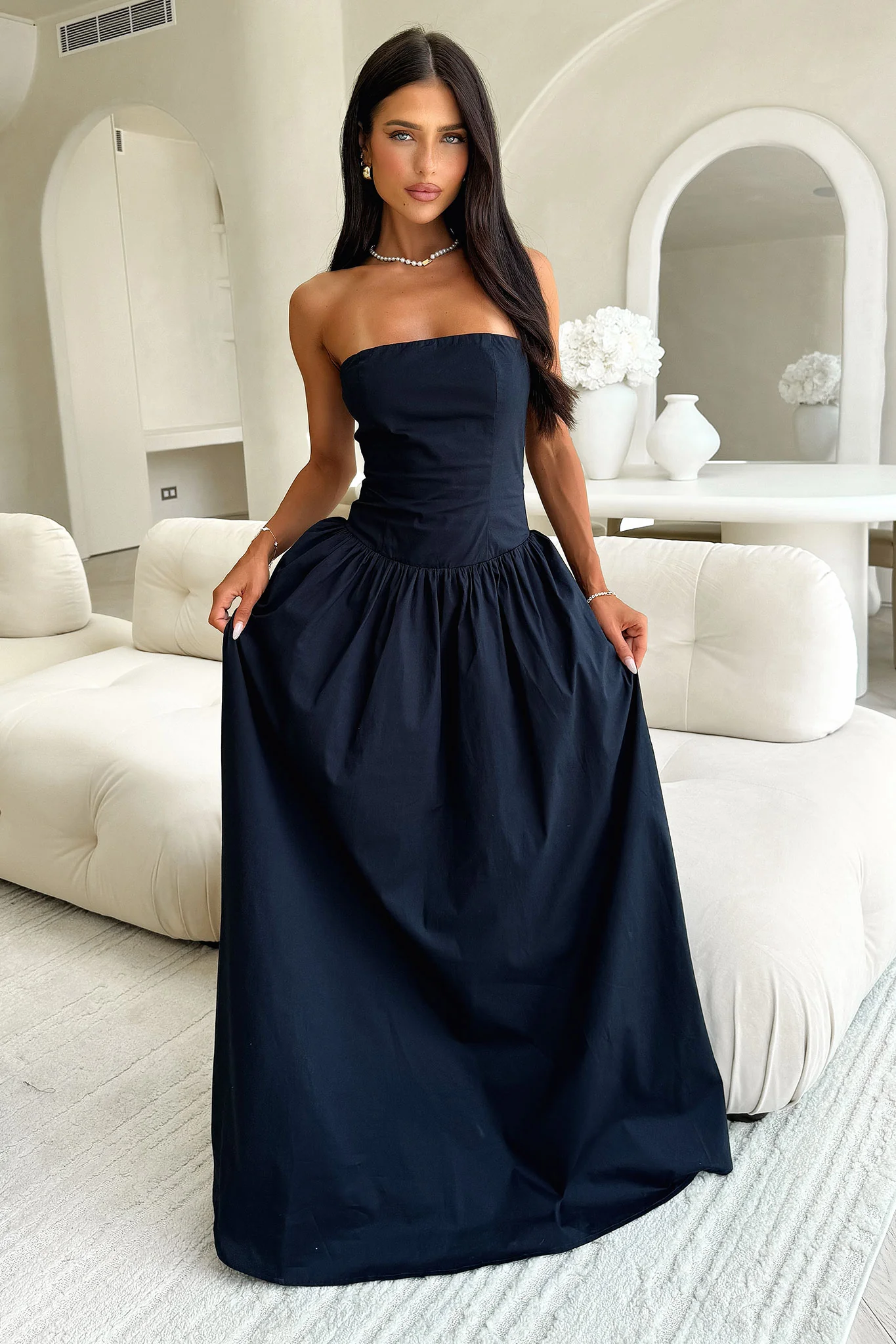 Iridessa Strapless Maxi Dress - Navy