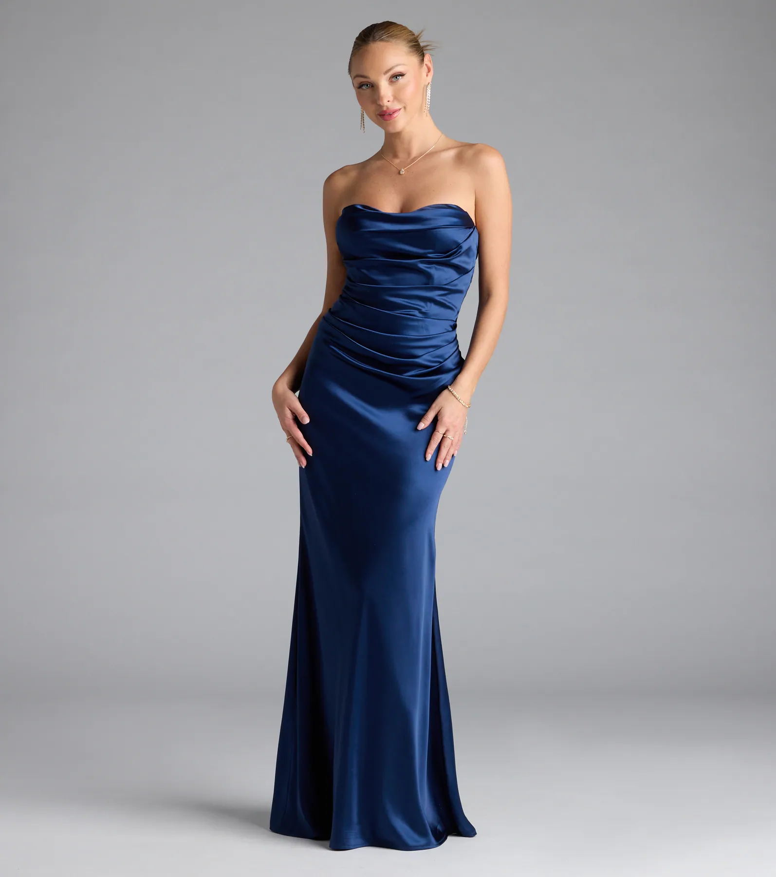 Colette Strapless Mermaid Satin Formal Dress