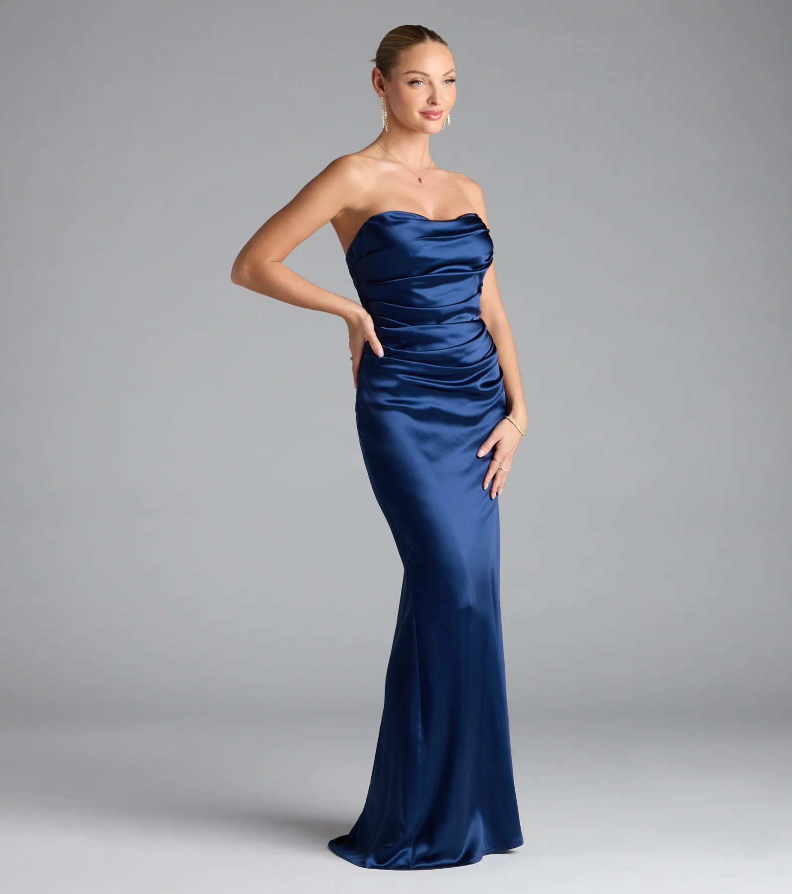 Colette Strapless Mermaid Satin Formal Dress