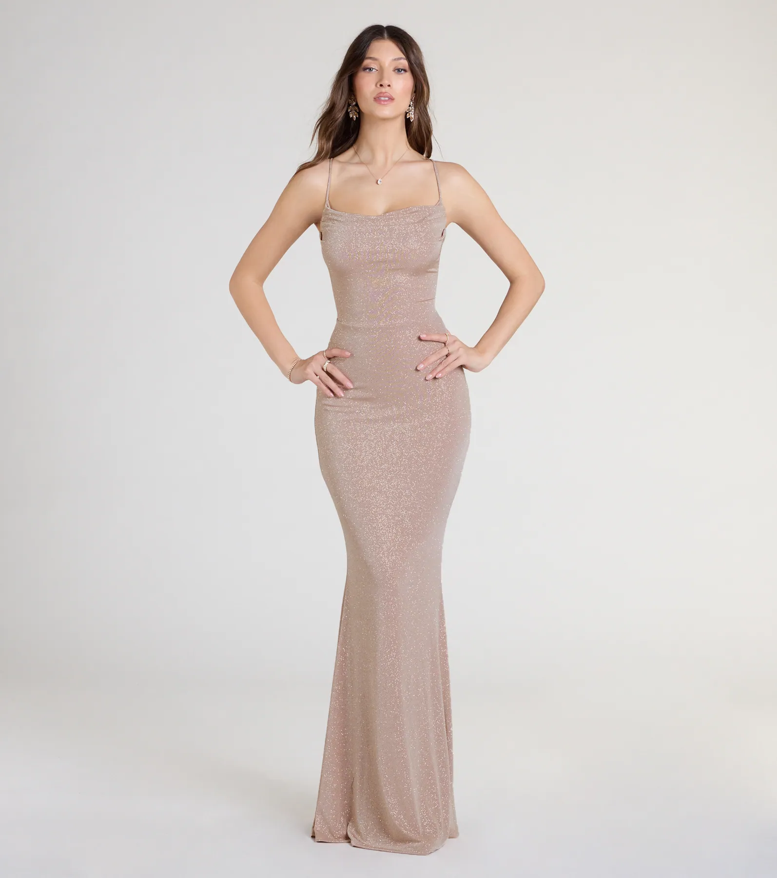 Joan Lace-Up Mermaid Glitter Formal Dress