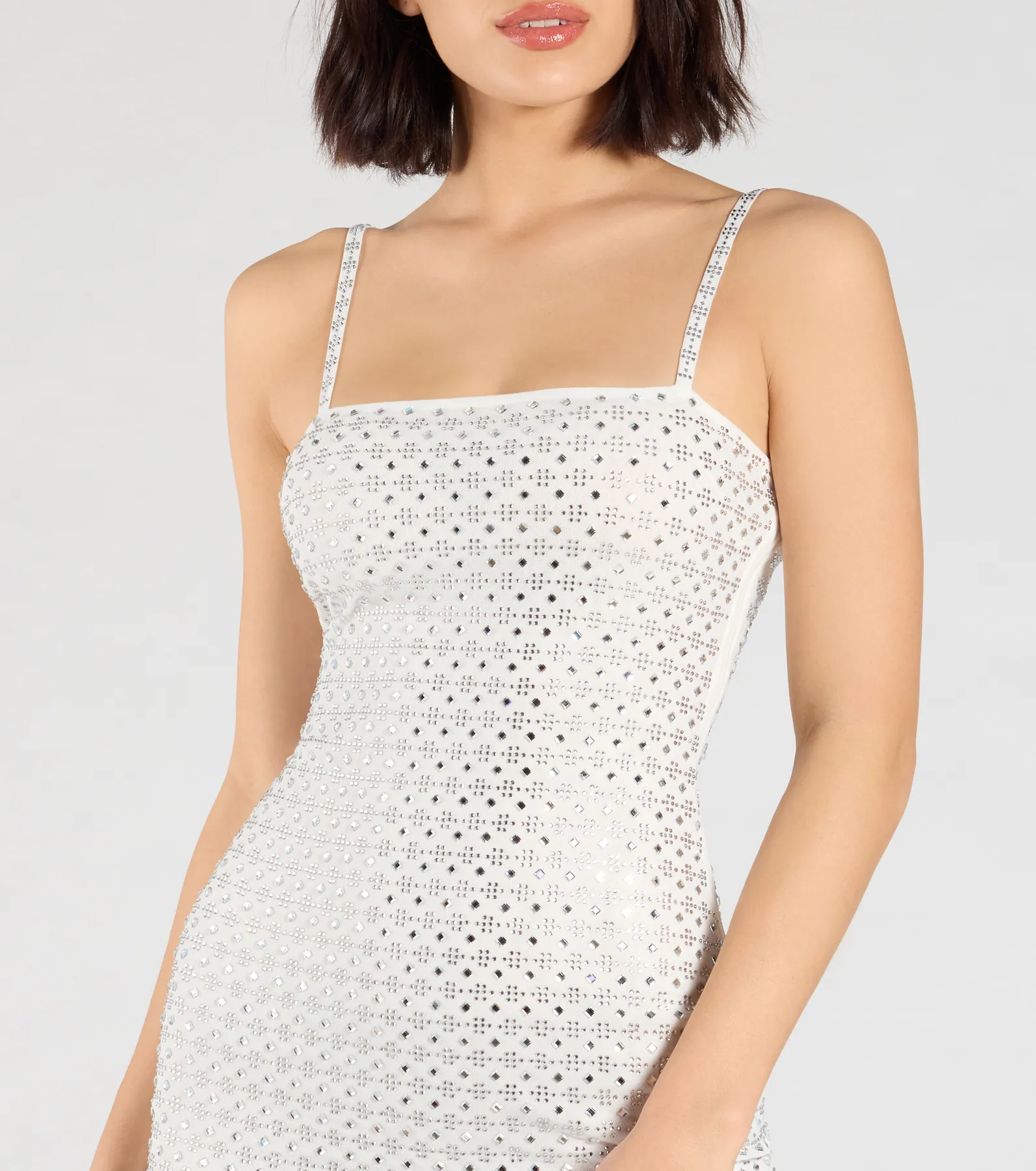 Farah Strappy Back Rhinestone Mini Dress