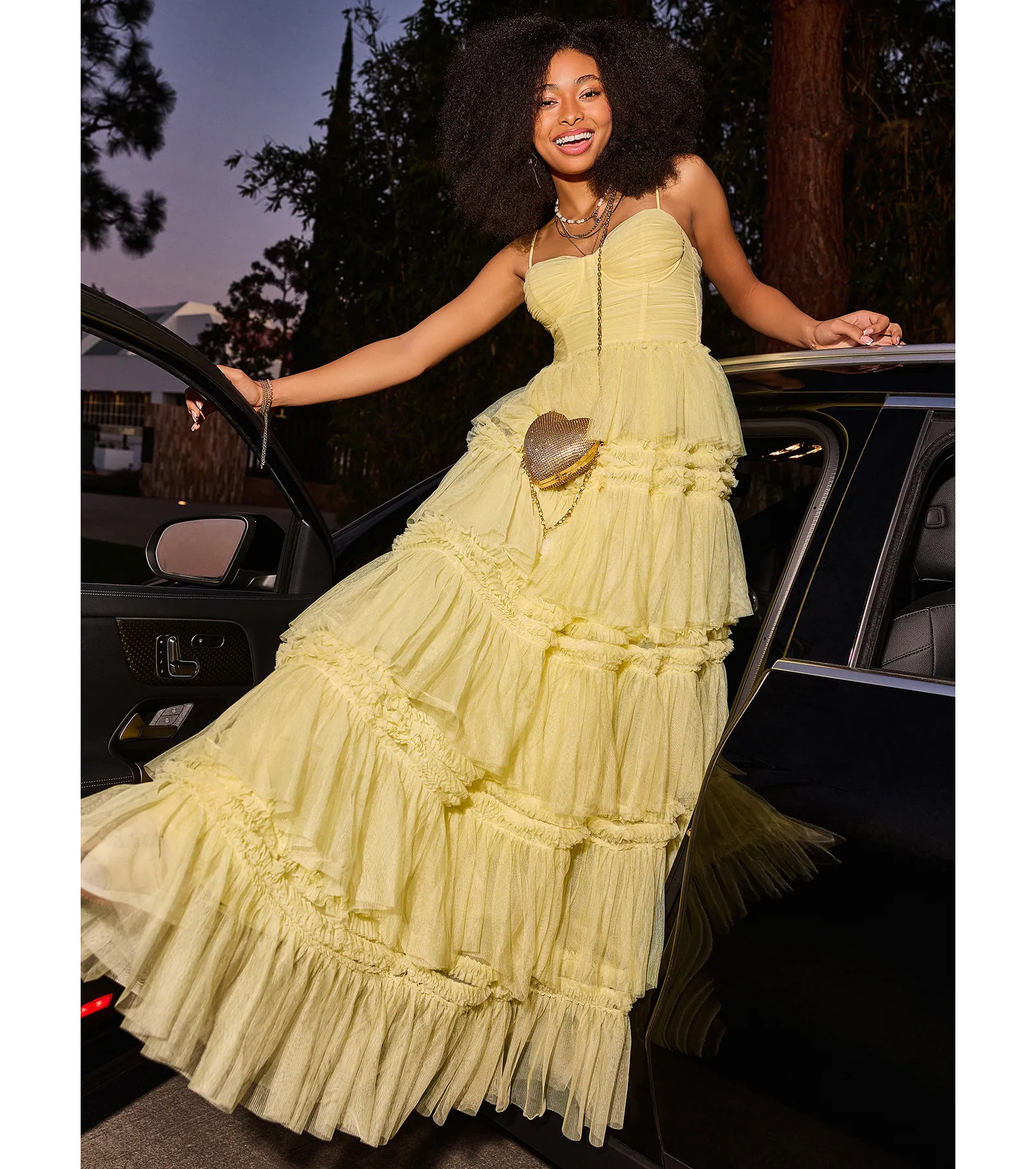 Harper Corset Ruffle A-Line Formal Dress