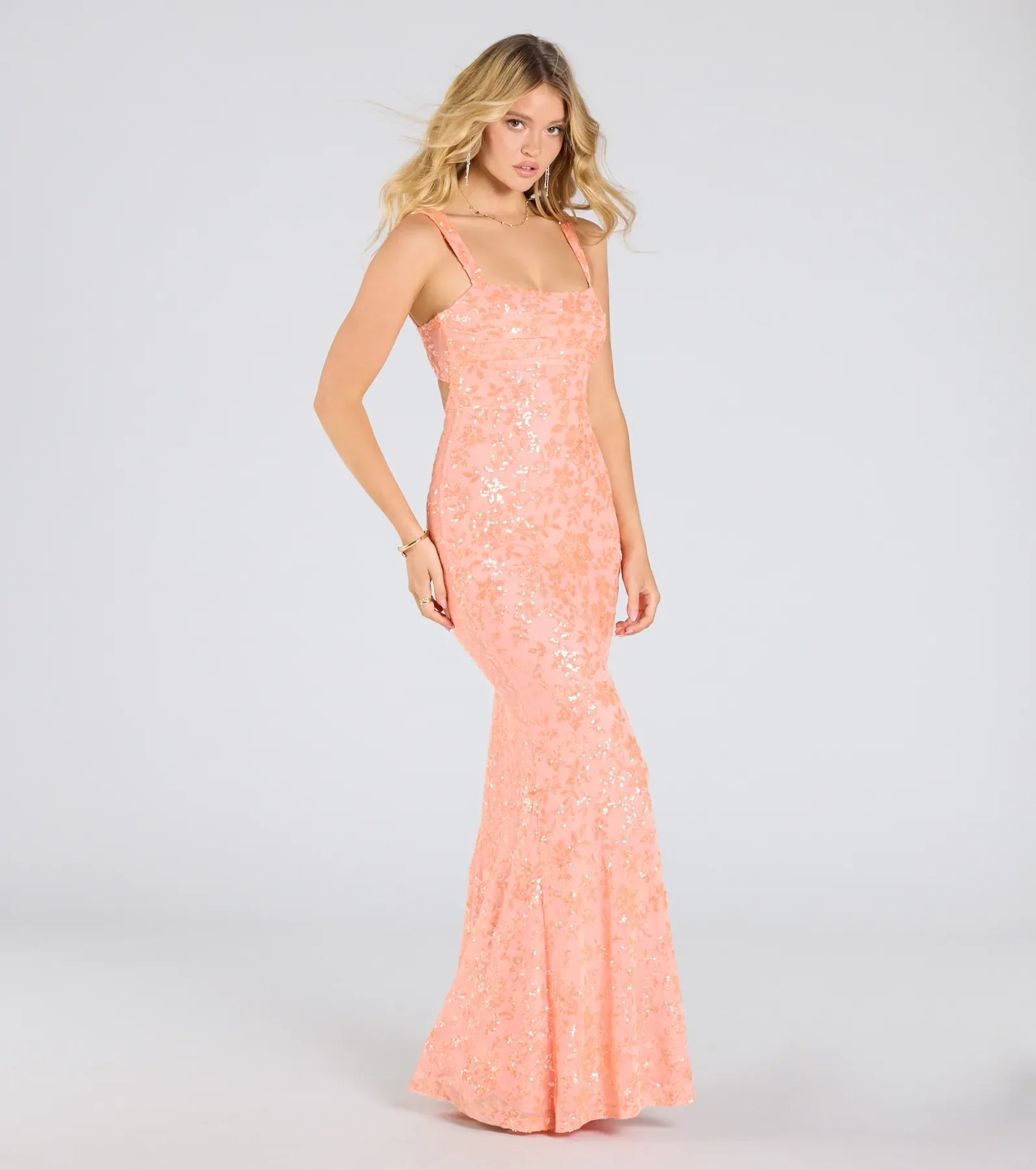 Darlene Cutout Back Bodycon Sequin Formal Dress