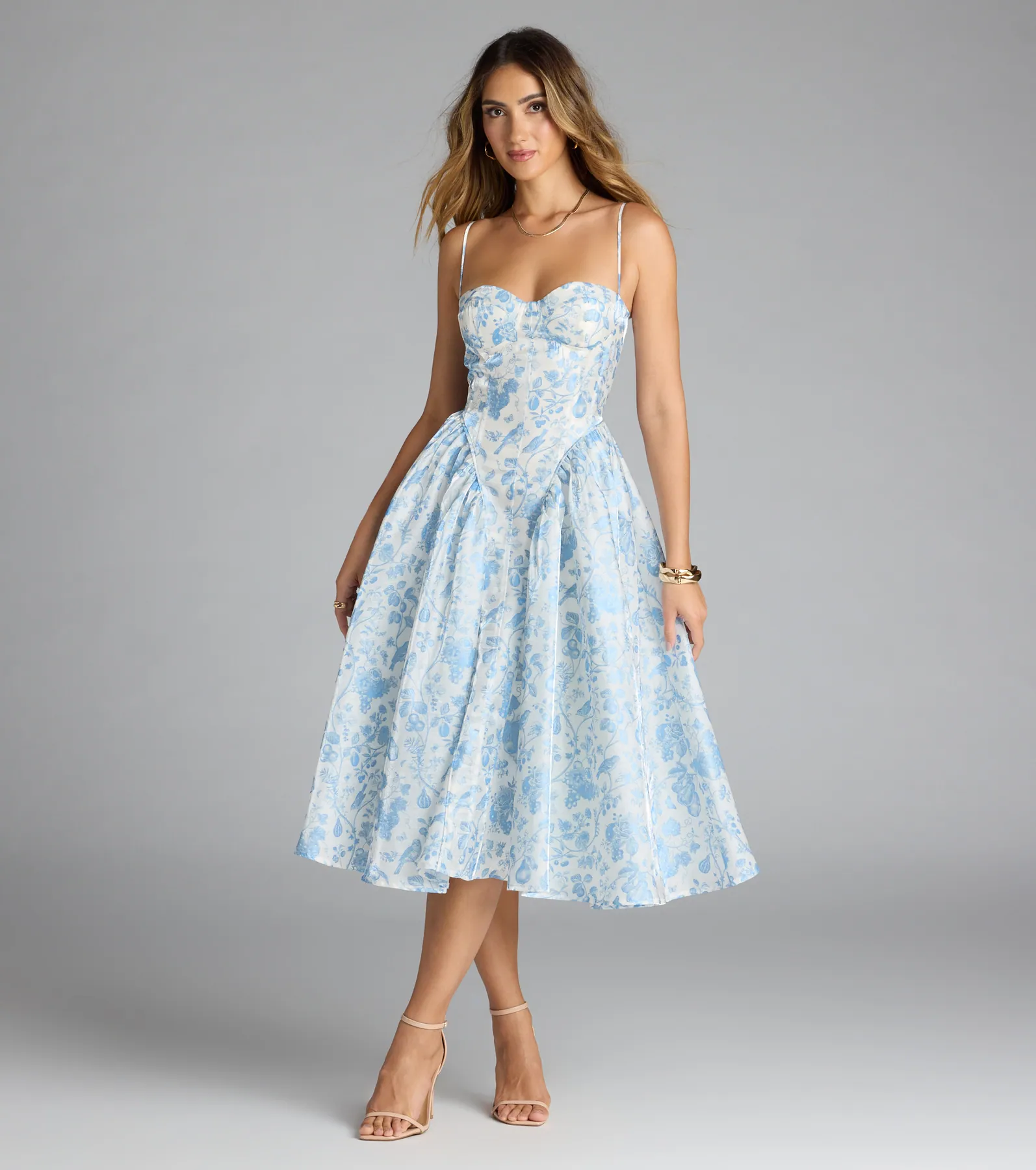 Clarabelle Sweetheart A-Line Midi Formal Dress