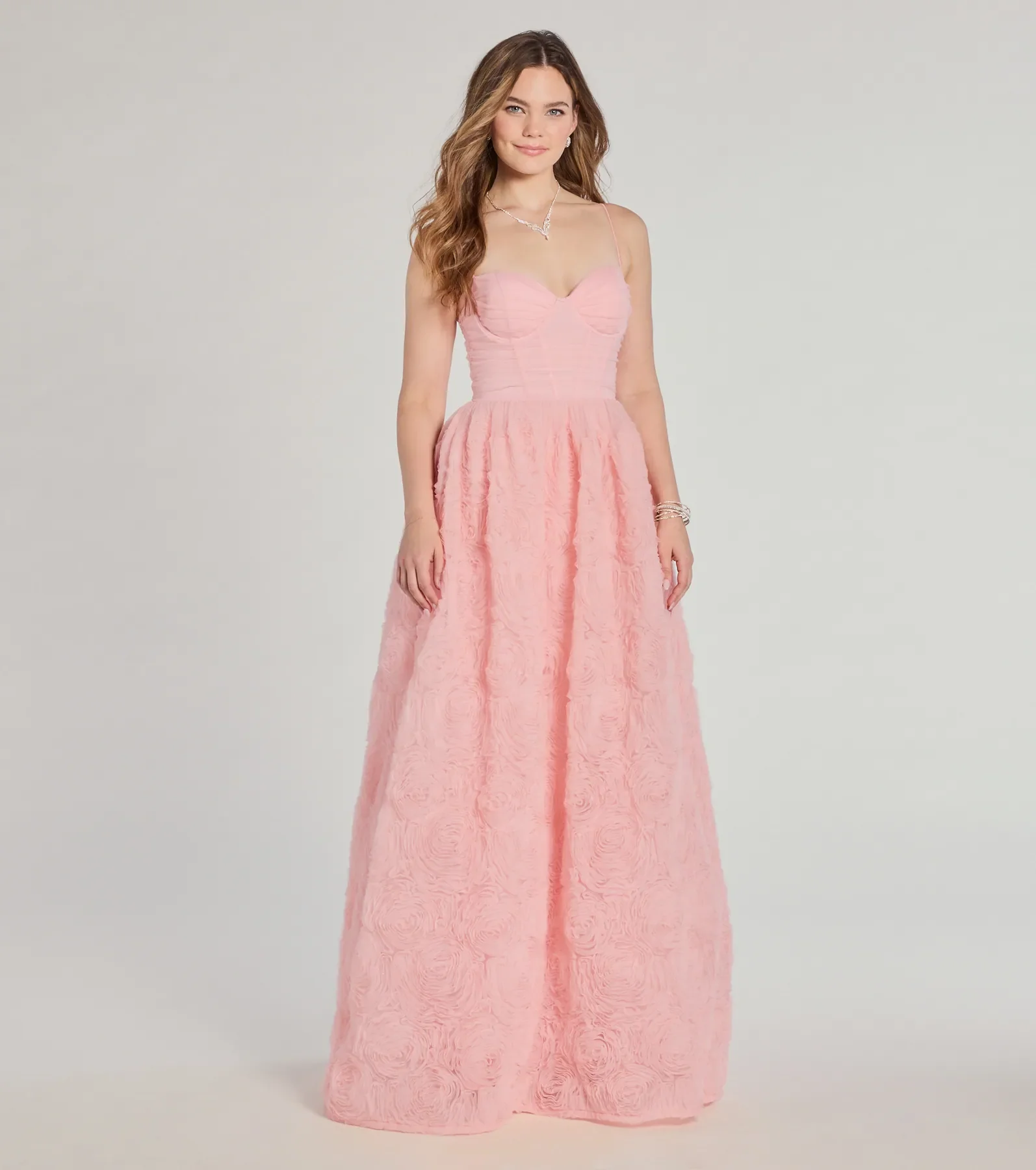 Jayla Floral Rosette A-Line Ball Gown