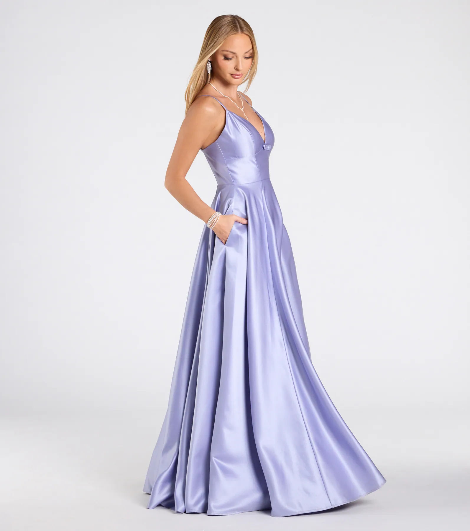 Daniela Satin A-Line Ball Gown