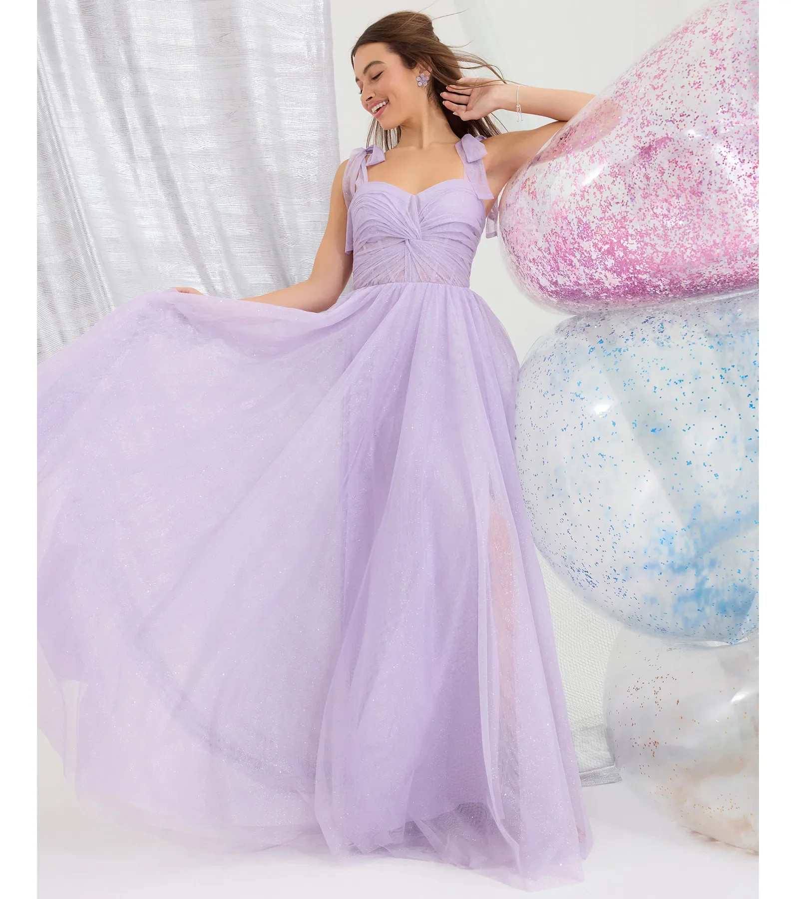 Ellery Glitter Tulle A-Line Formal Dress