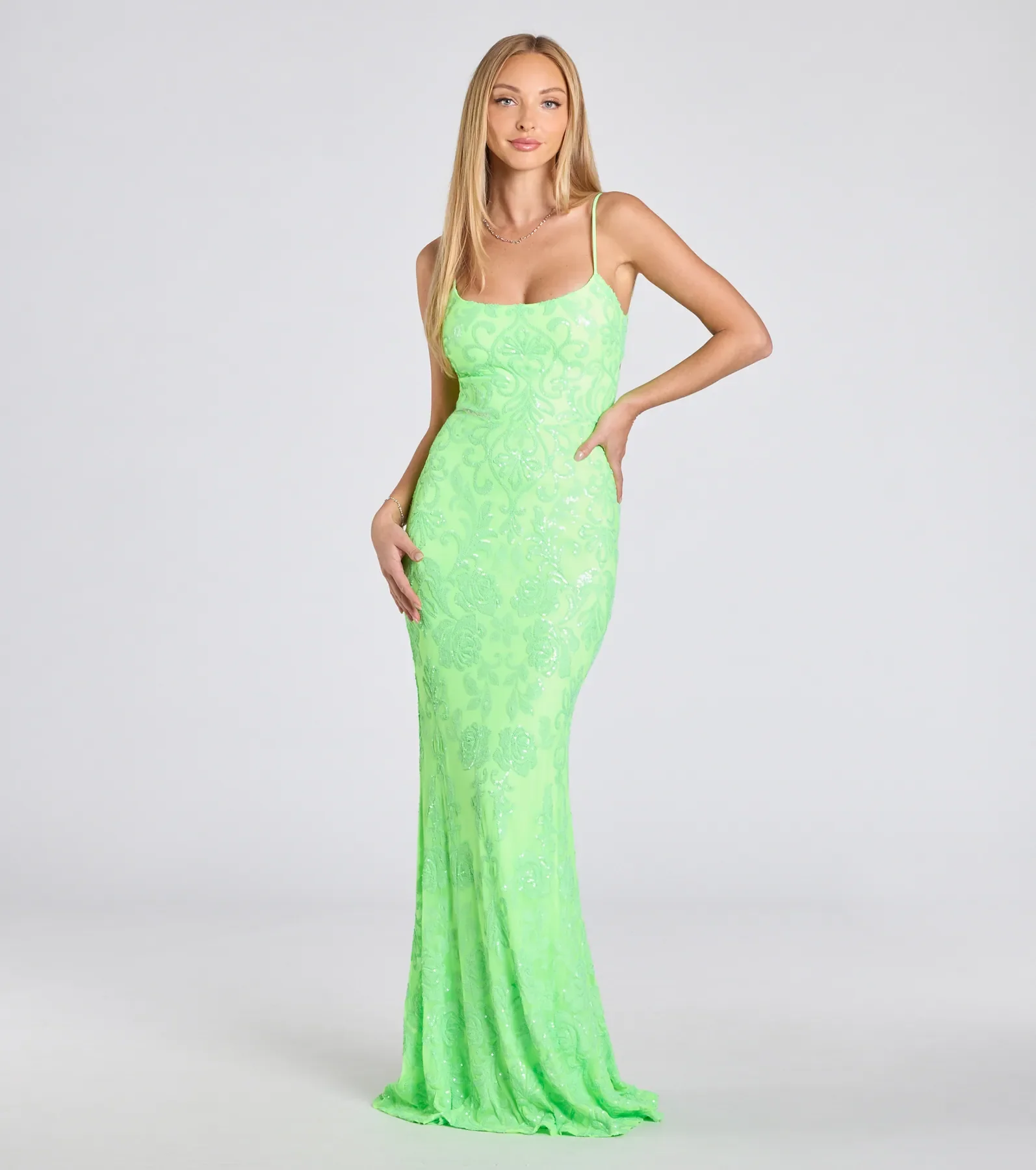 Khloe Strappy Back Mermaid Sequin Formal Dress