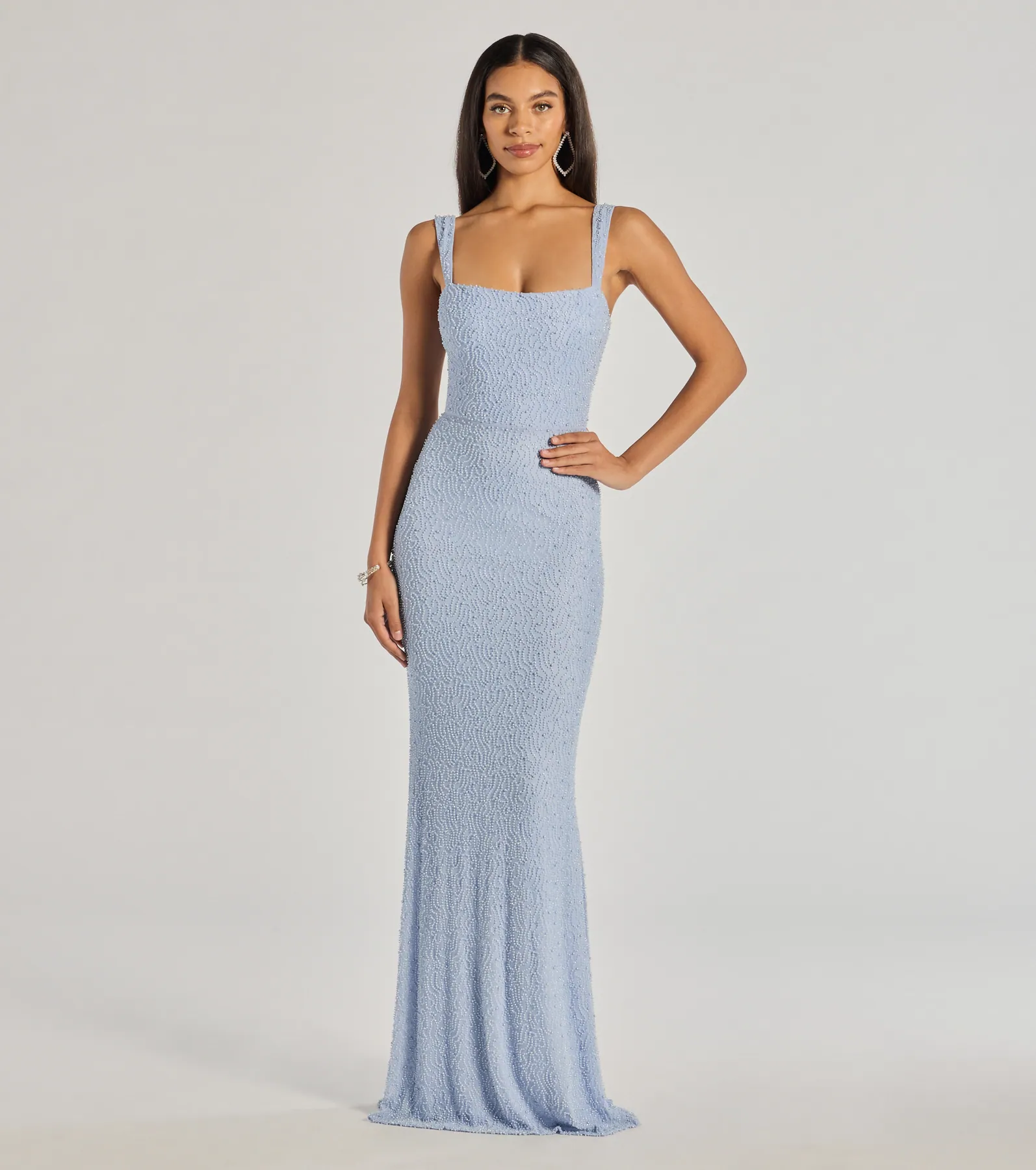 Kimia Beaded Lace-Up Column Dress