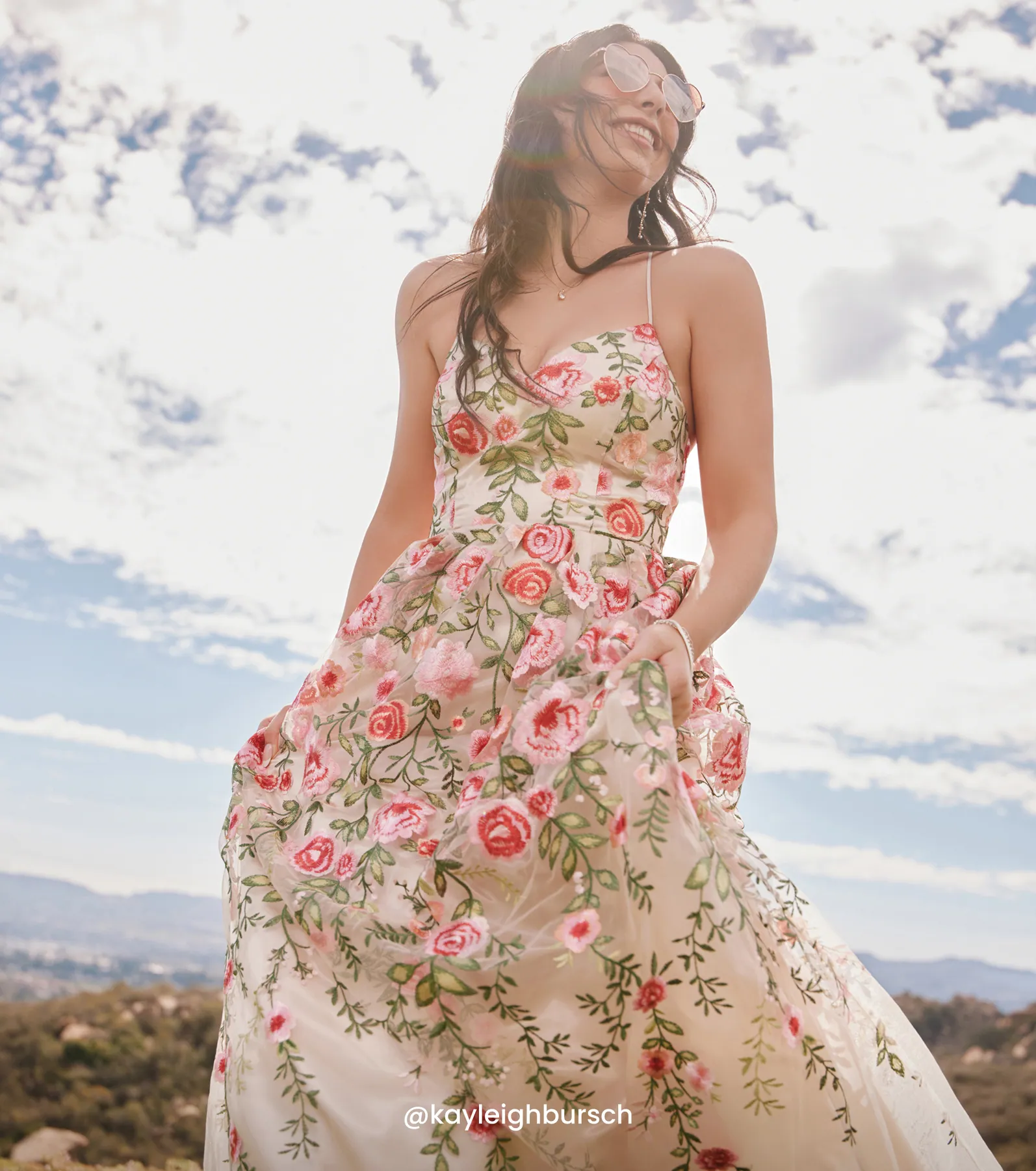 Felicity Lace-Up A-Line Floral Tulle Ball Gown