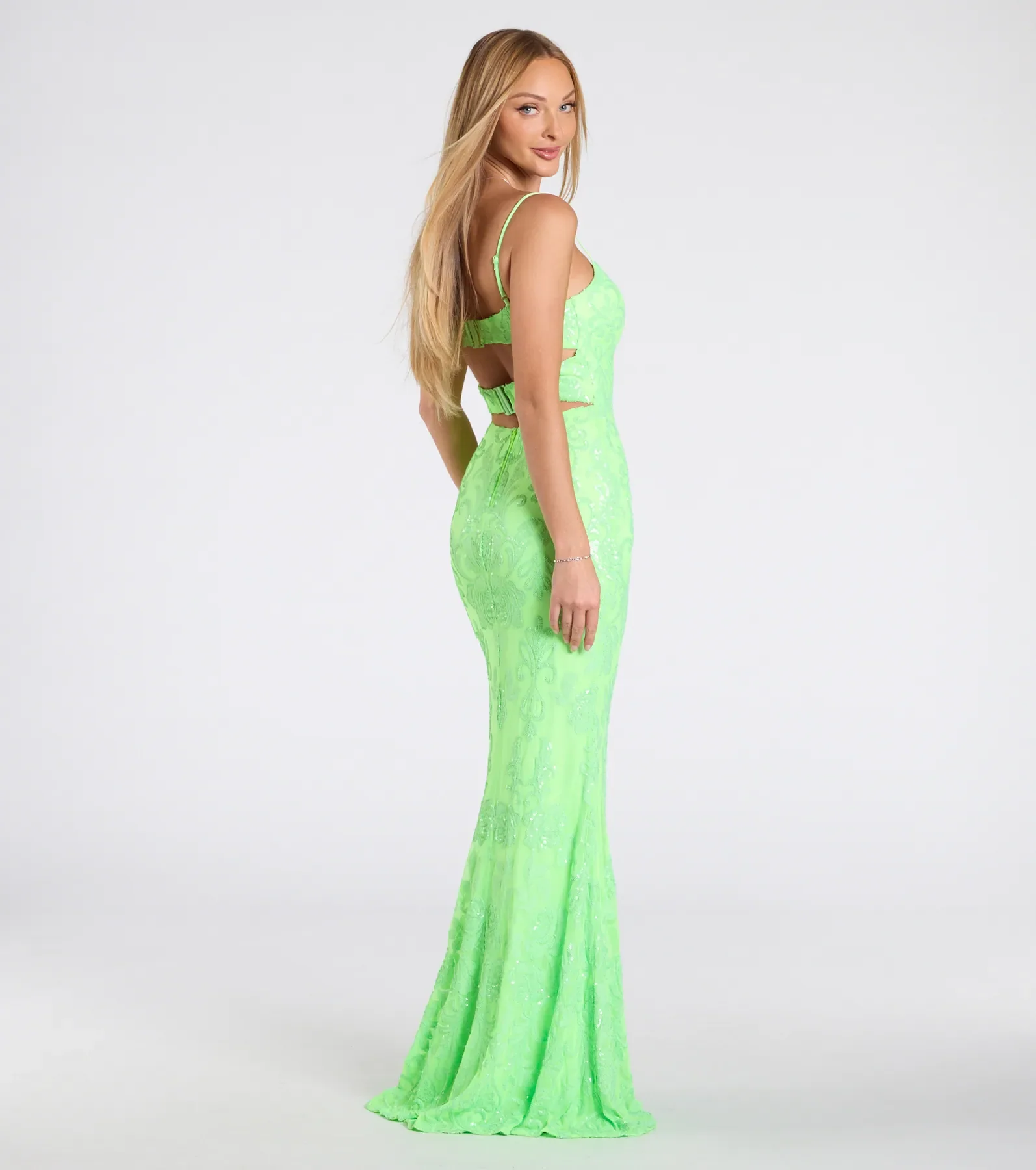 Khloe Strappy Back Mermaid Sequin Formal Dress