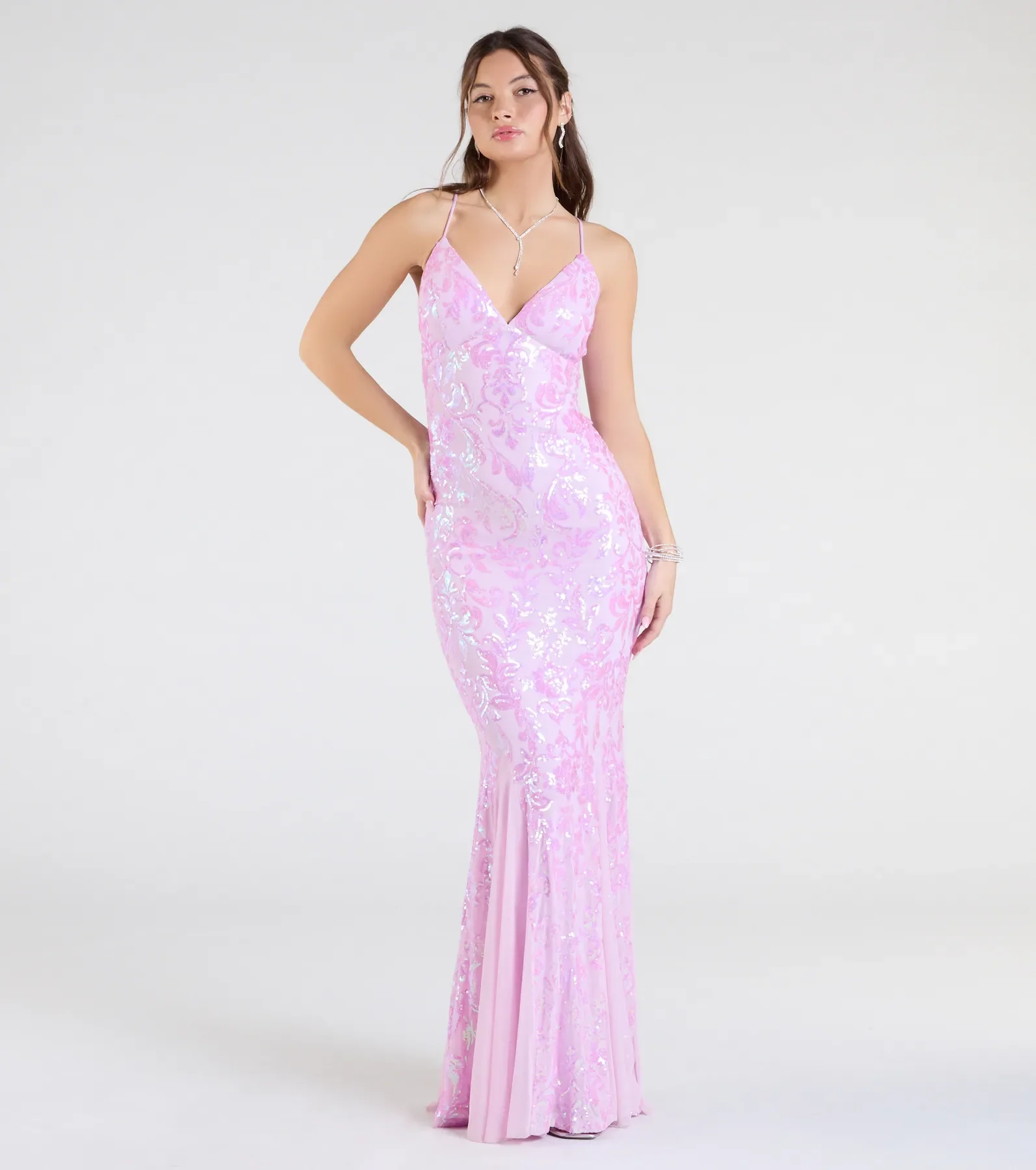 Luna Strappy Back Mermaid Sequin Formal Dress
