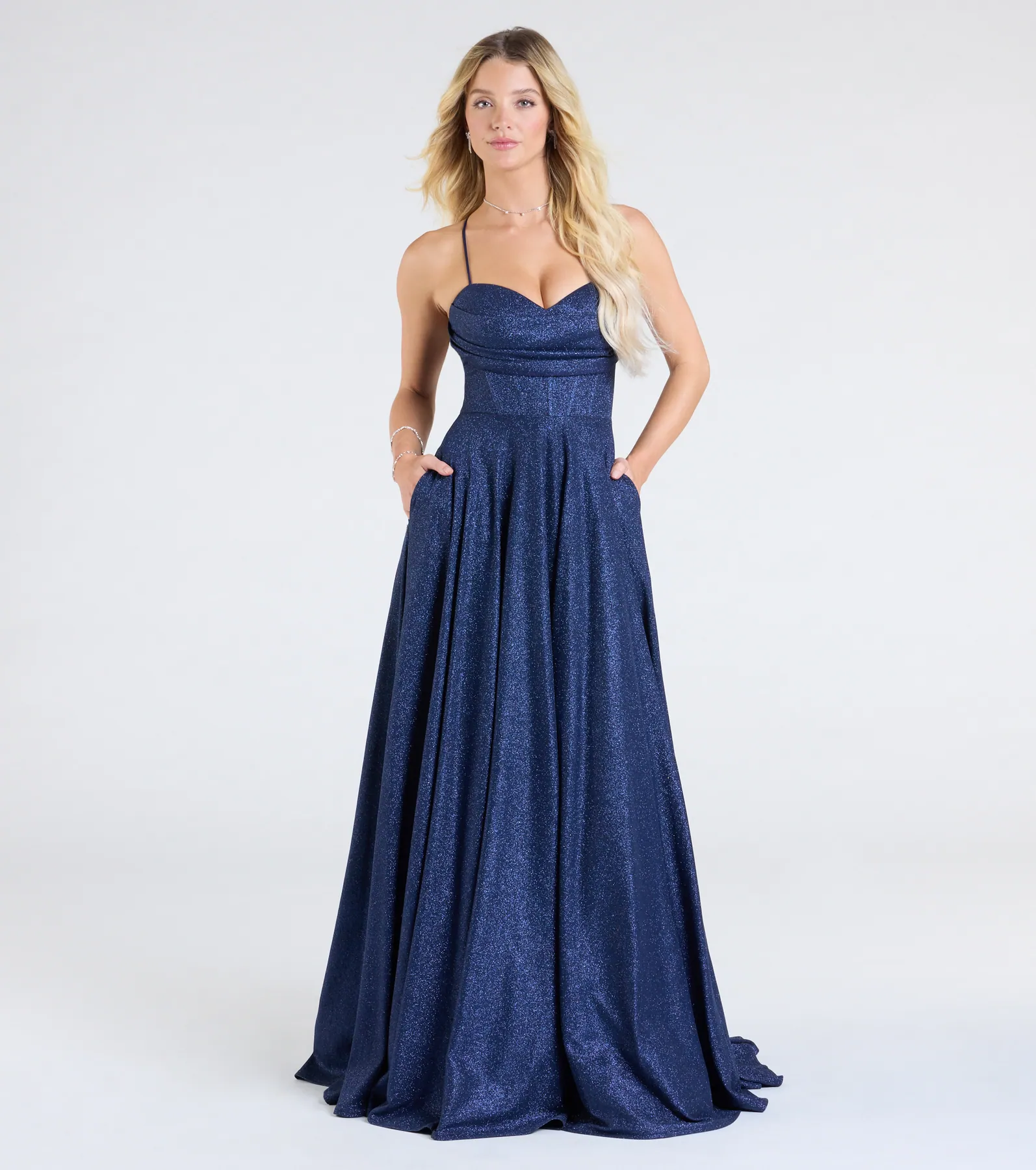 Hattie Glitter Corset Lace-Up Ball Gown