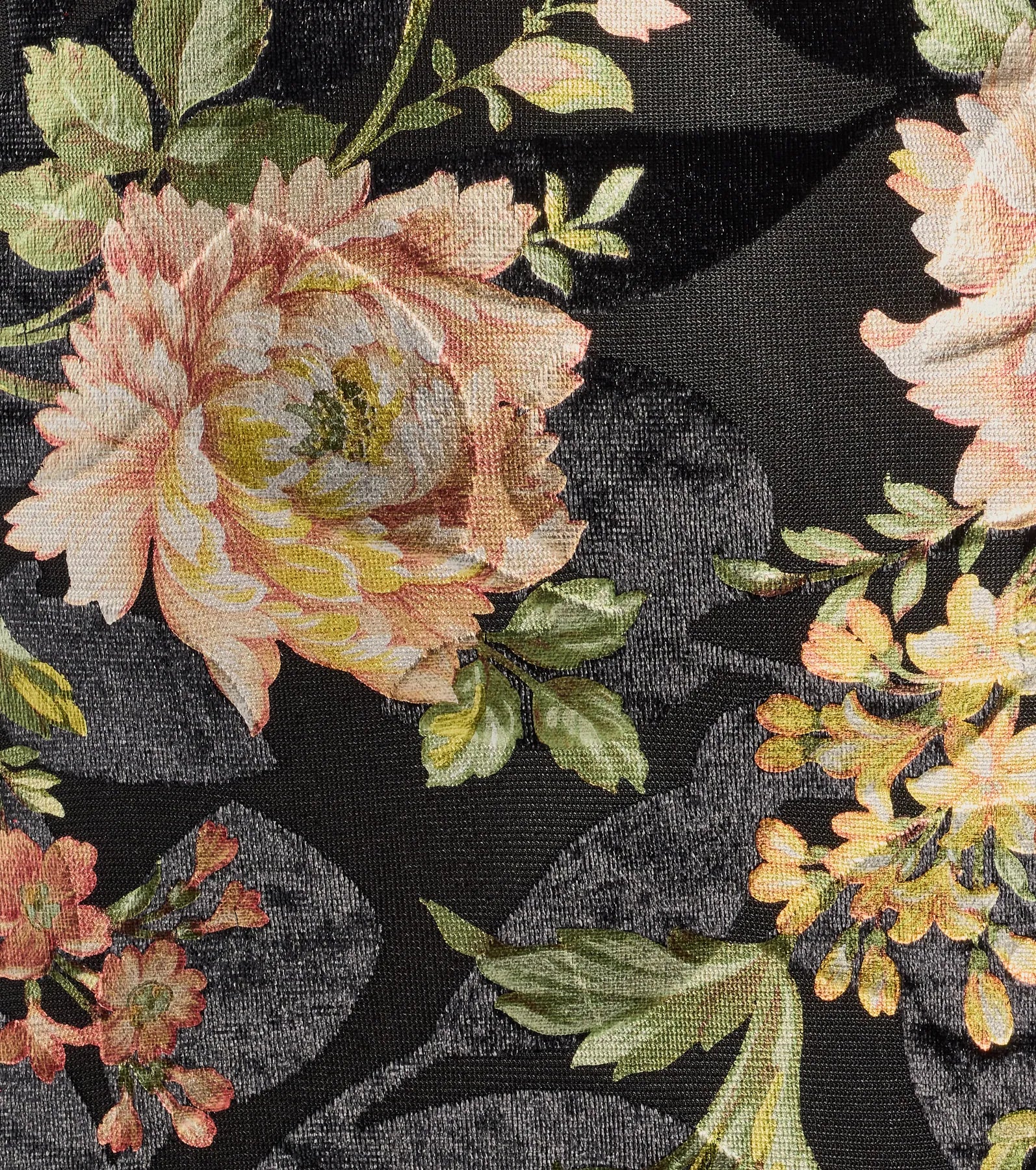 Drea Floral Velvet Burnout Lace-Up Mermaid Dress