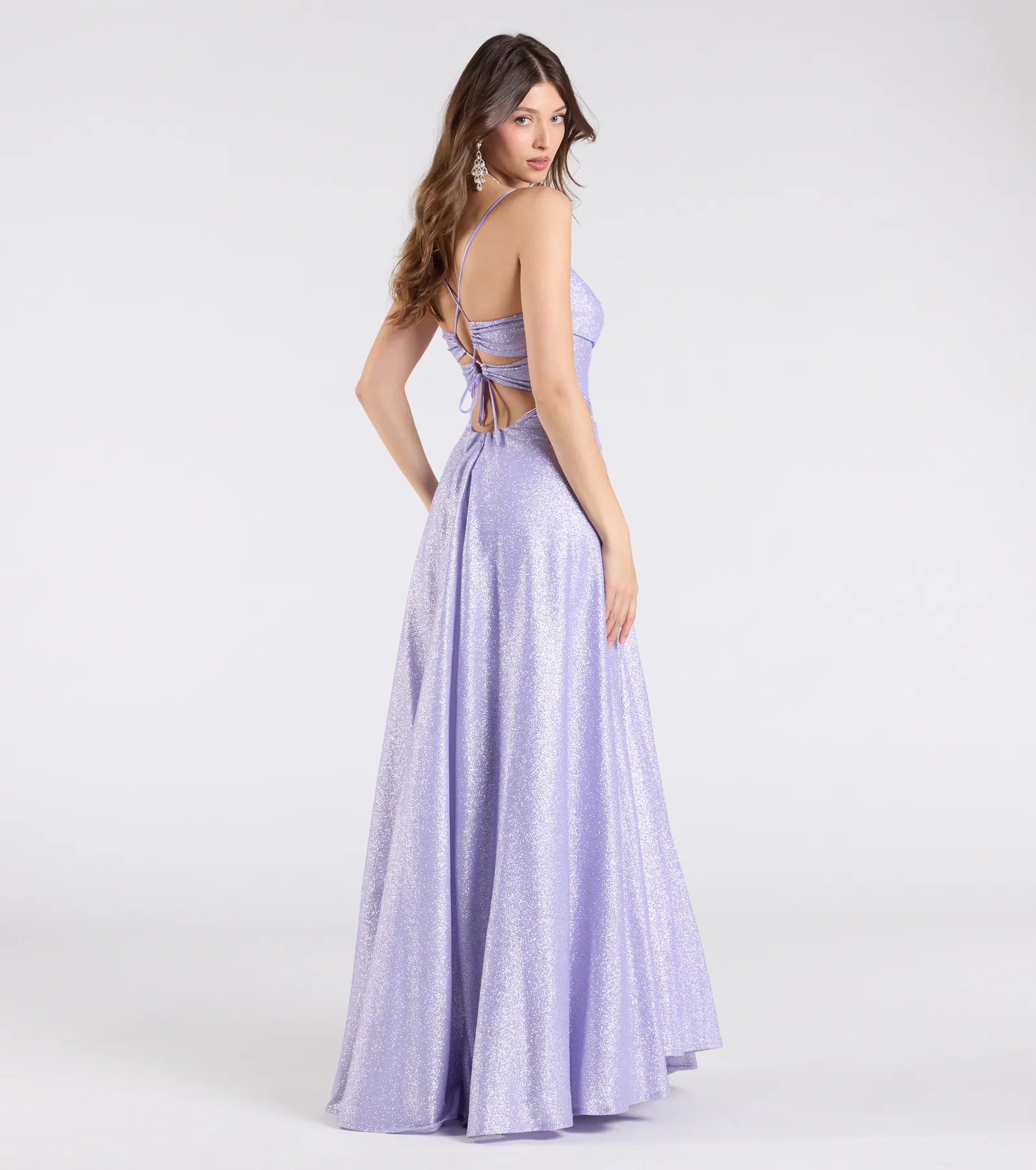 Hattie Glitter Corset Lace-Up Ball Gown