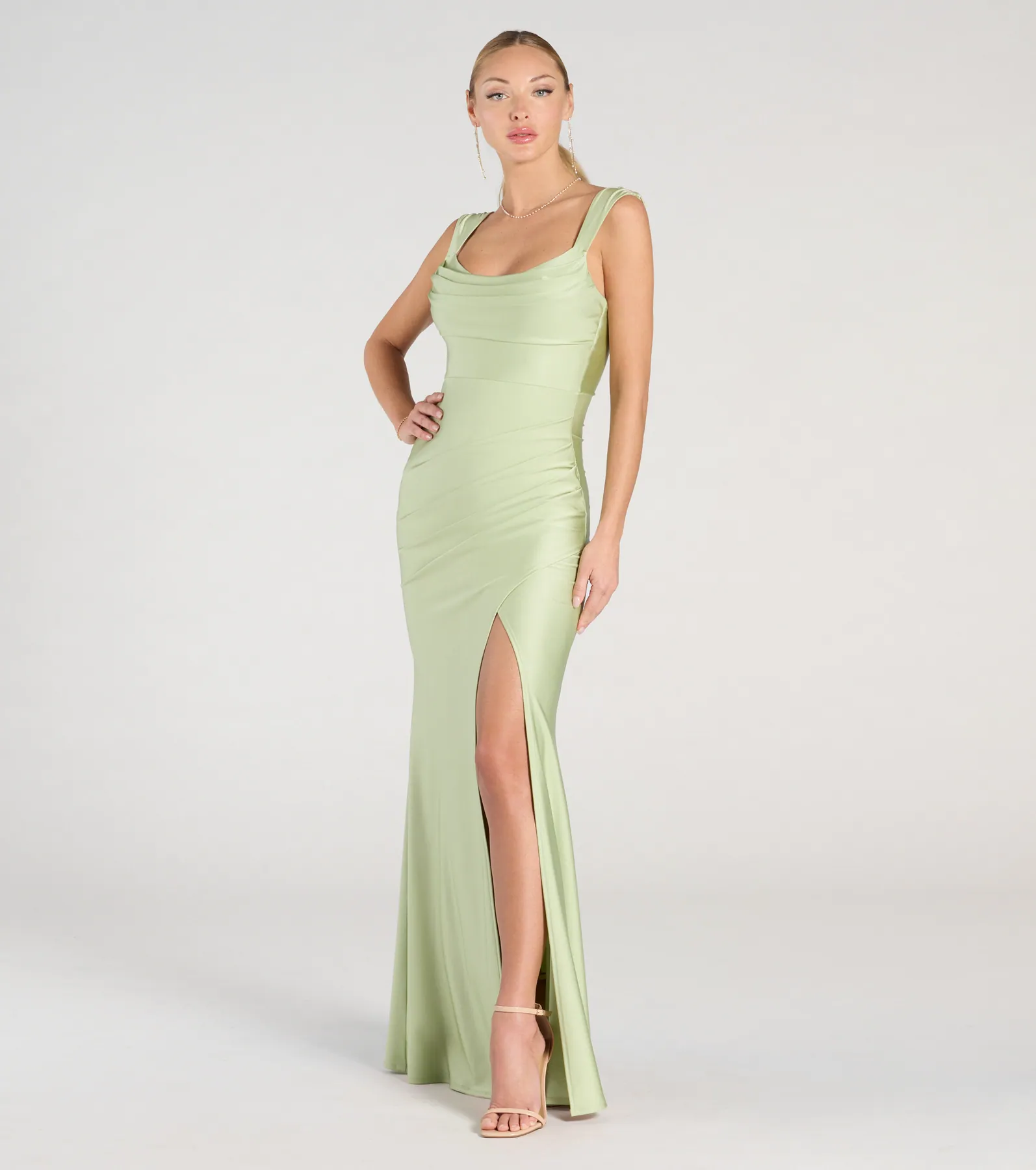 Kaitlin Low Back Slit Mermaid Formal Dress