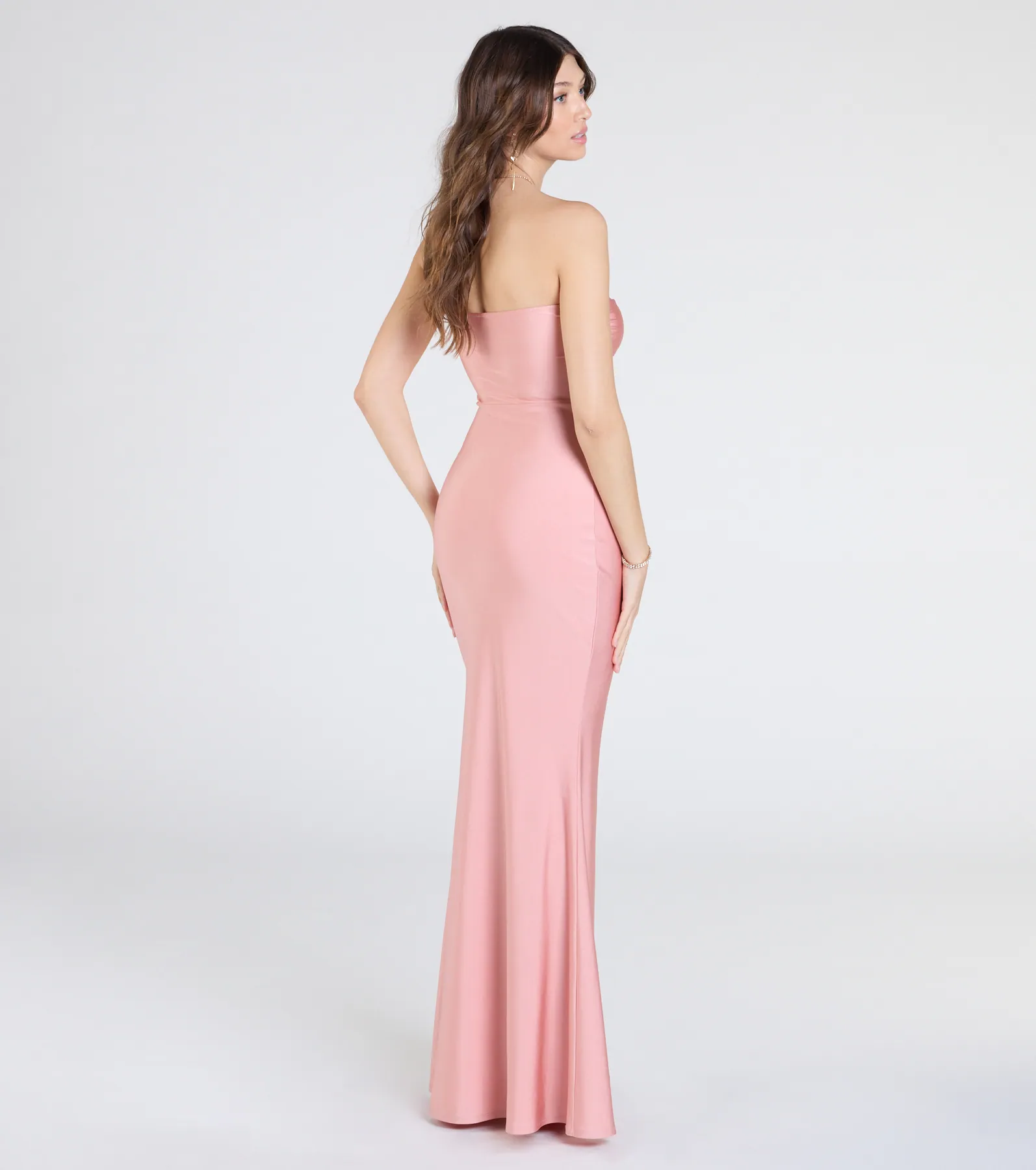Cheryl Strapless Slit Mermaid Formal Dress