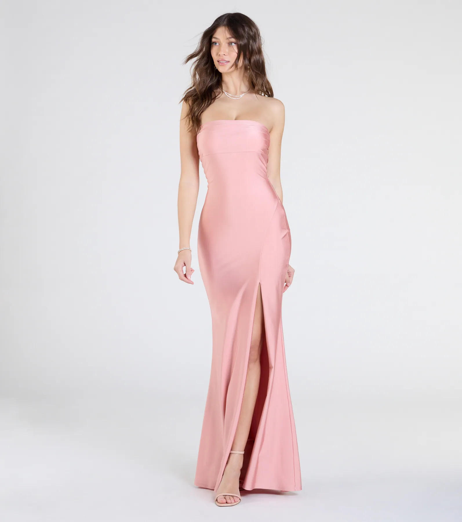 Cheryl Strapless Slit Mermaid Formal Dress