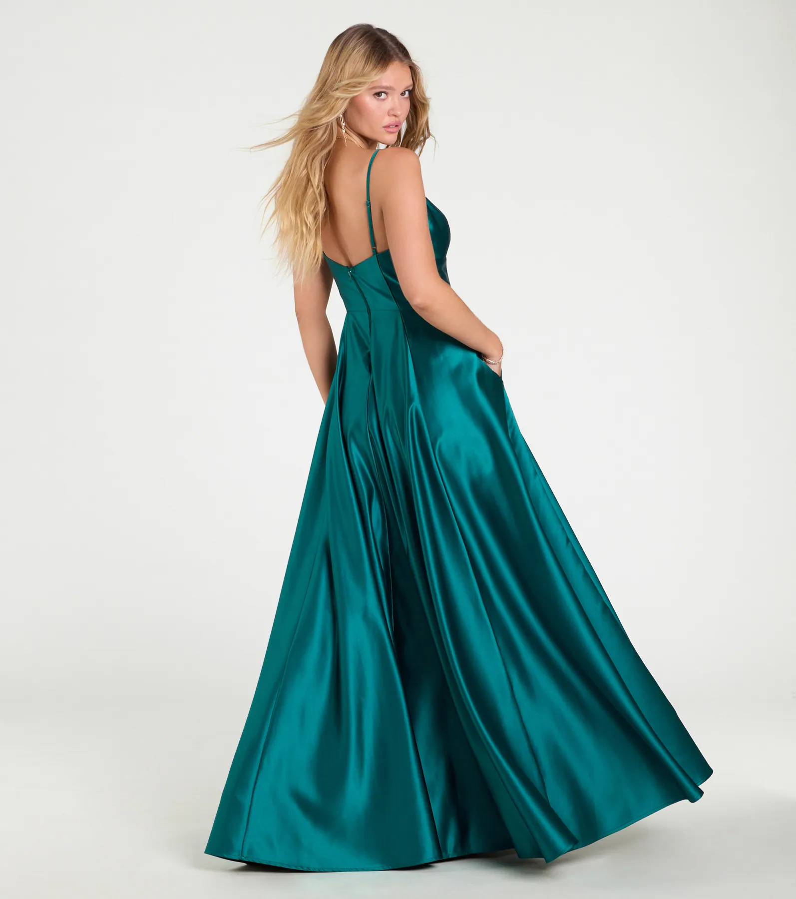 Daniela Satin A-Line Ball Gown