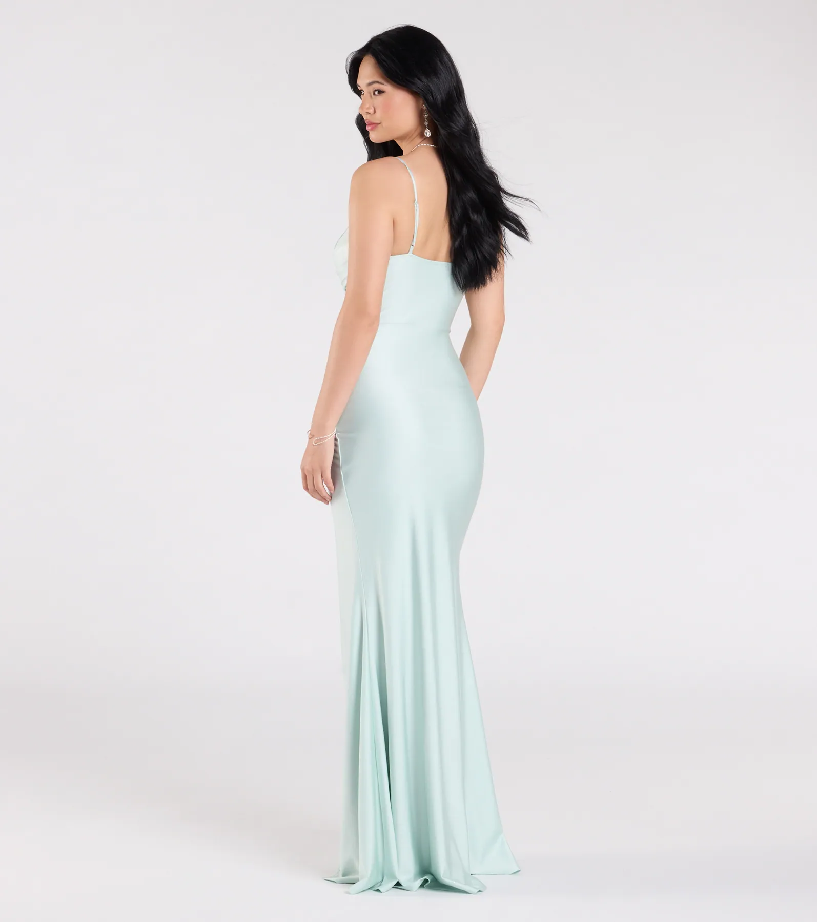 Marcie Cowl Neck Slit Mermaid Formal Dress