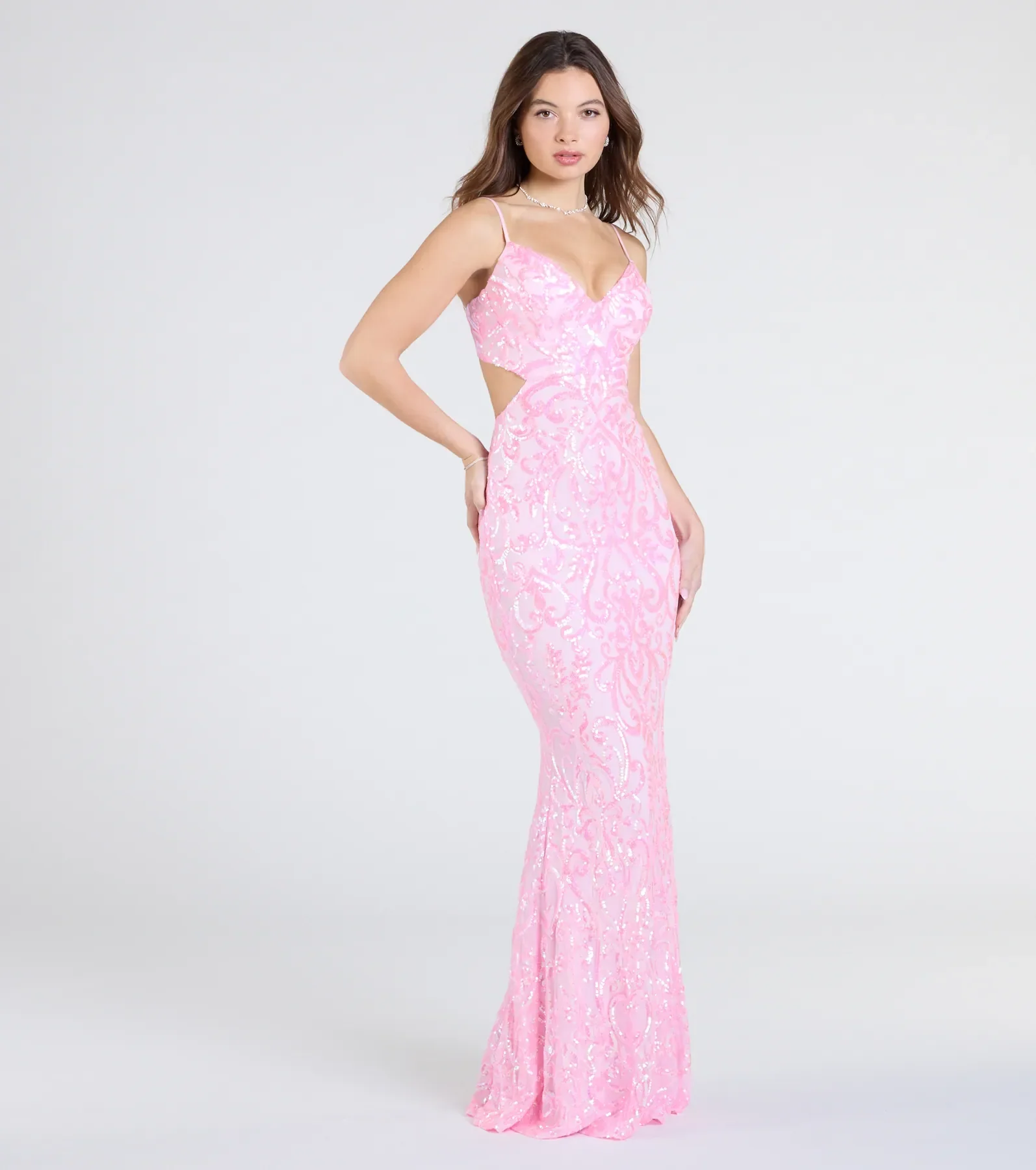 Yasmin Cutout Back Mermaid Sequin Formal Dress