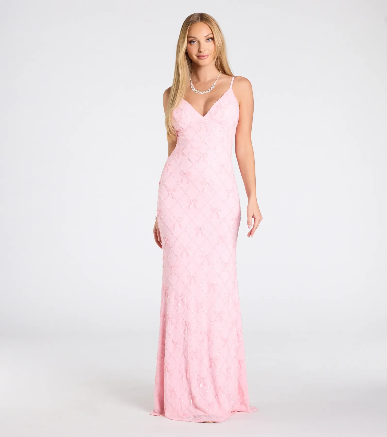 Amanda Tie-Back Mermaid Bow Formal Dress