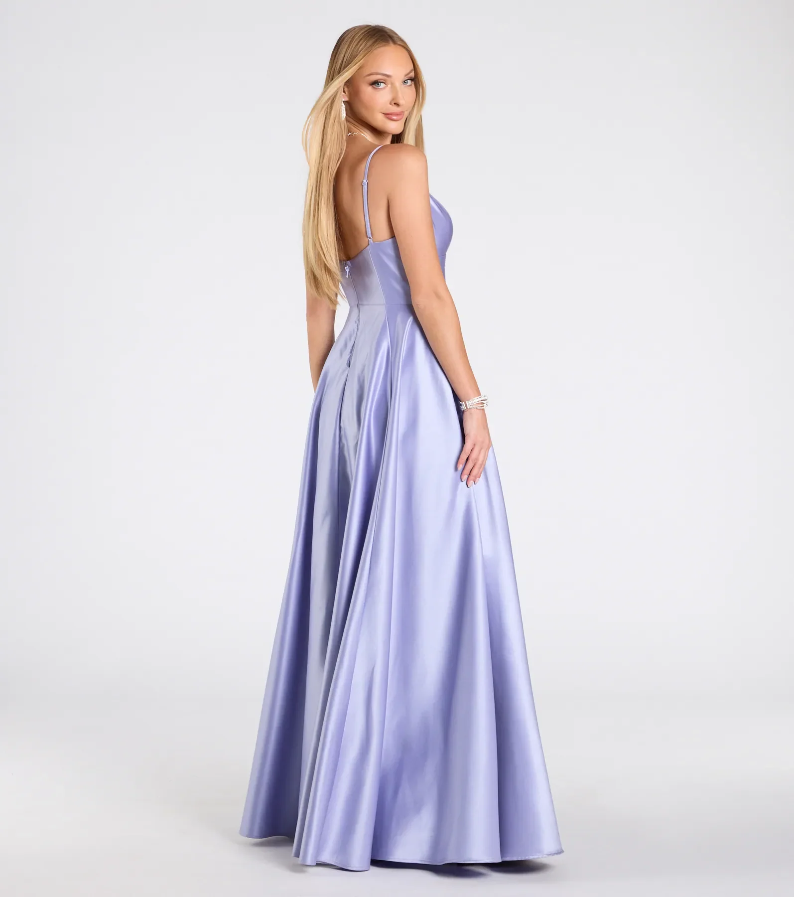 Daniela Satin A-Line Ball Gown