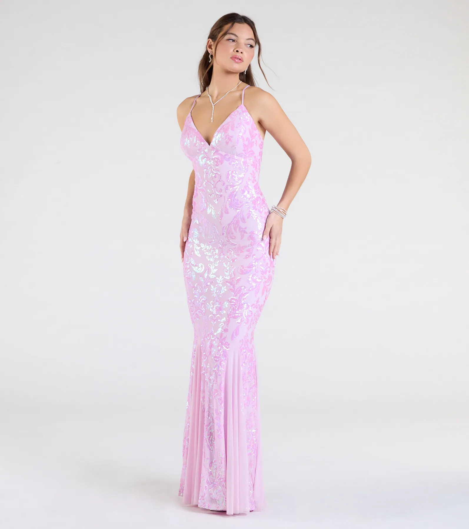 Luna Strappy Back Mermaid Sequin Formal Dress