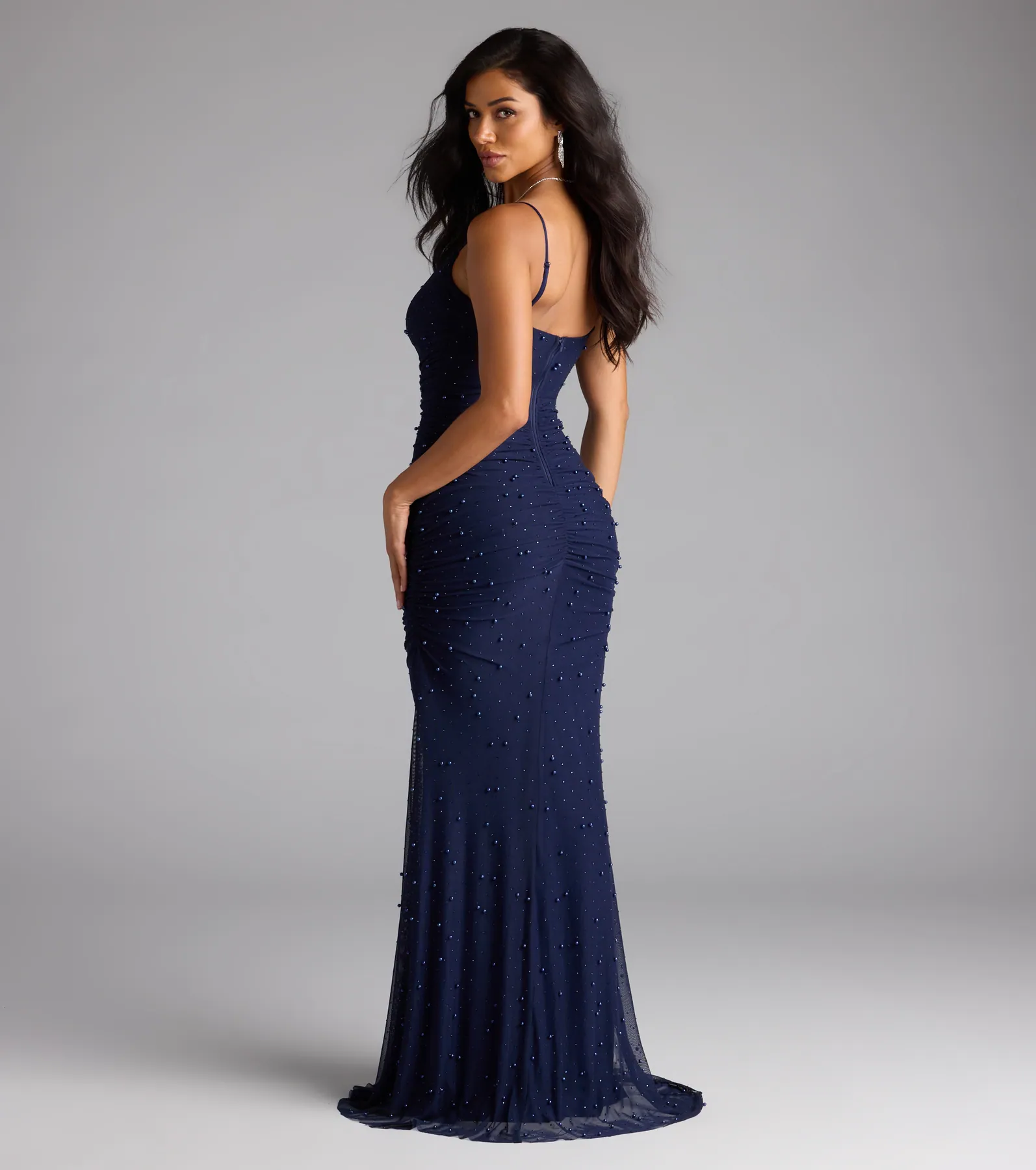 Camilla Mermaid Rhinestone Pearl Formal Dress