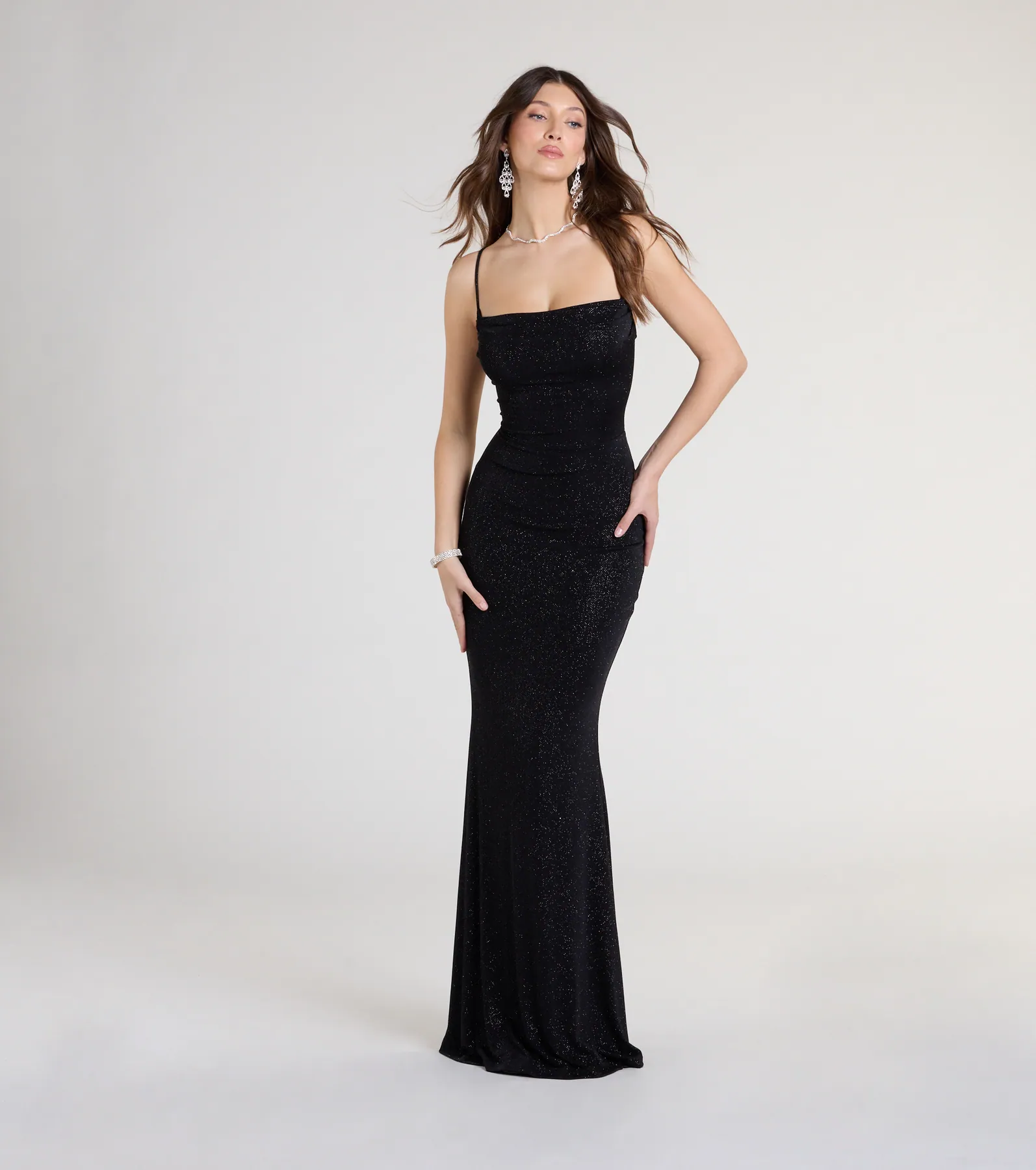 Joan Lace-Up Mermaid Glitter Formal Dress