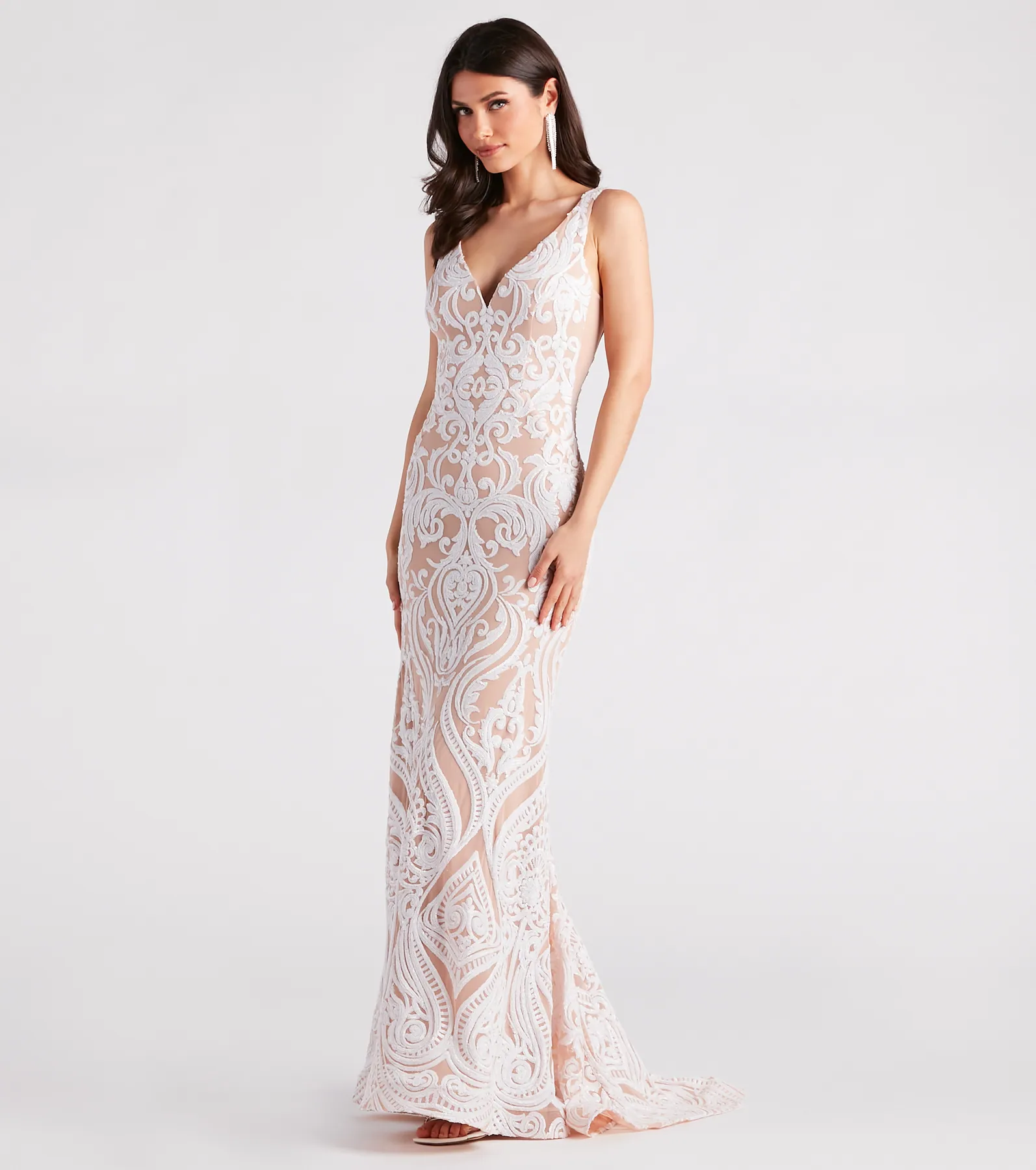 Mariah Formal Sequin Mesh Mermaid Dress