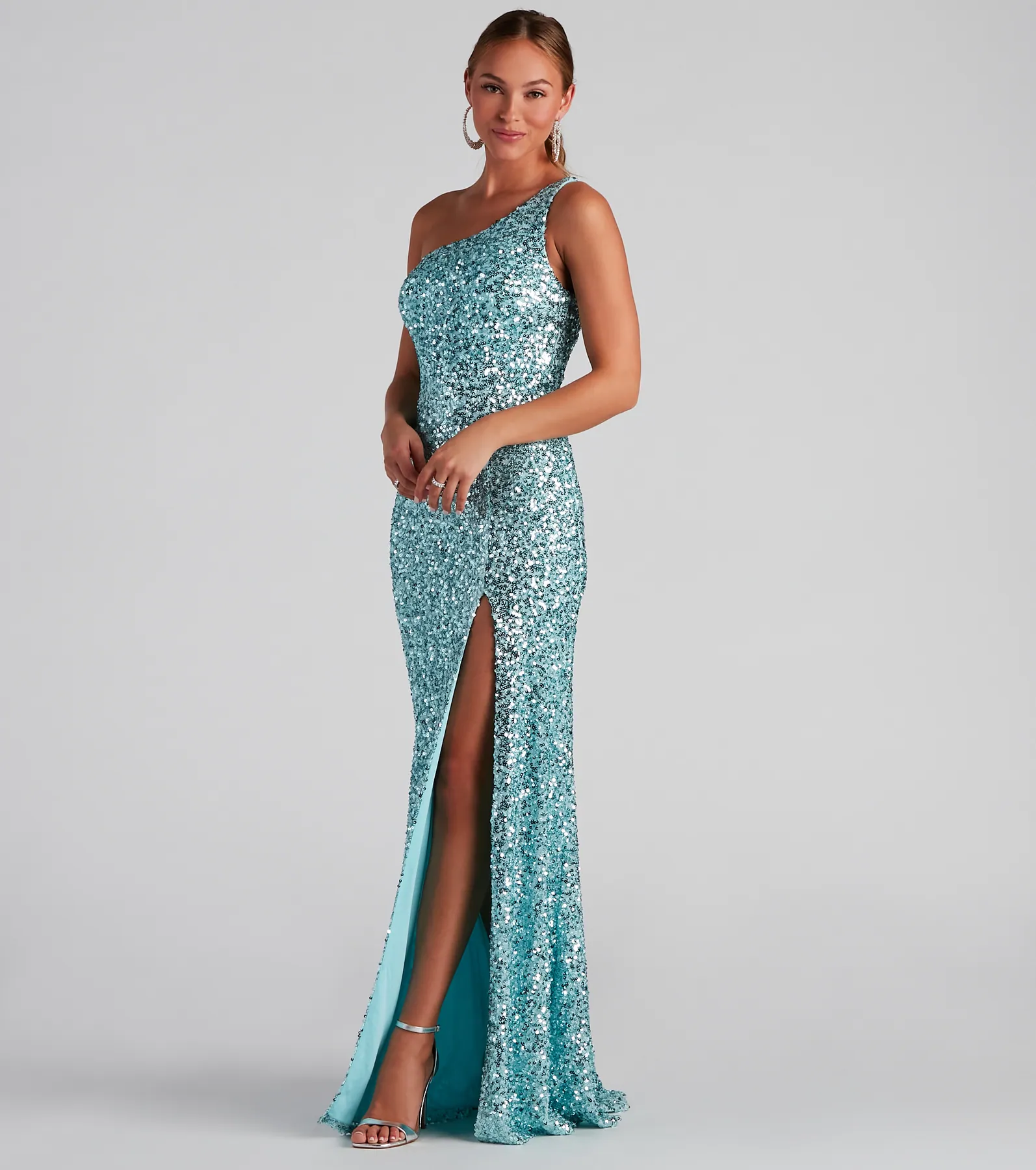 Lyla Formal One-Shoulder Sequin Dress