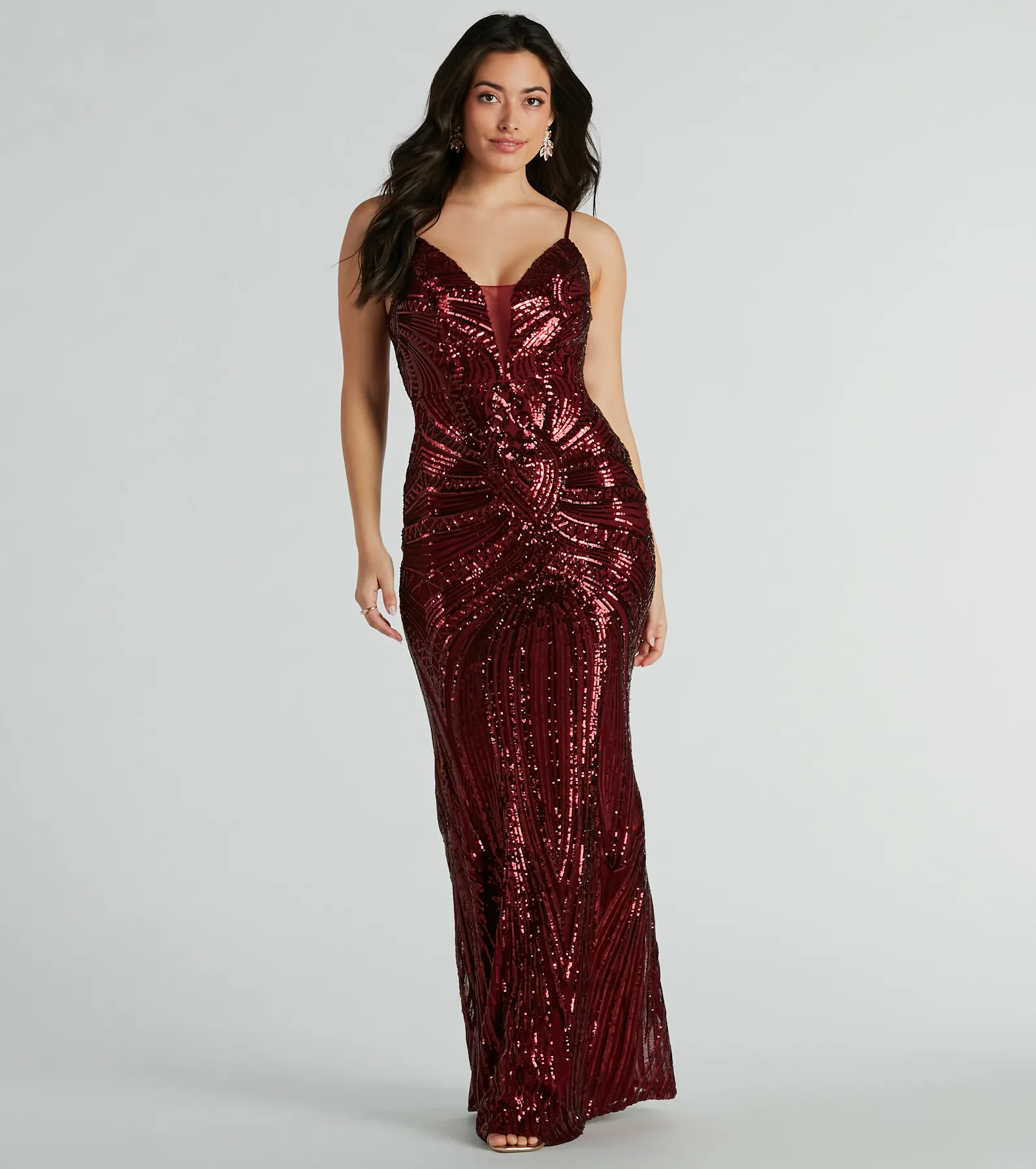 Pauline Formal Sequin Draped Bead Bodycon Dress
