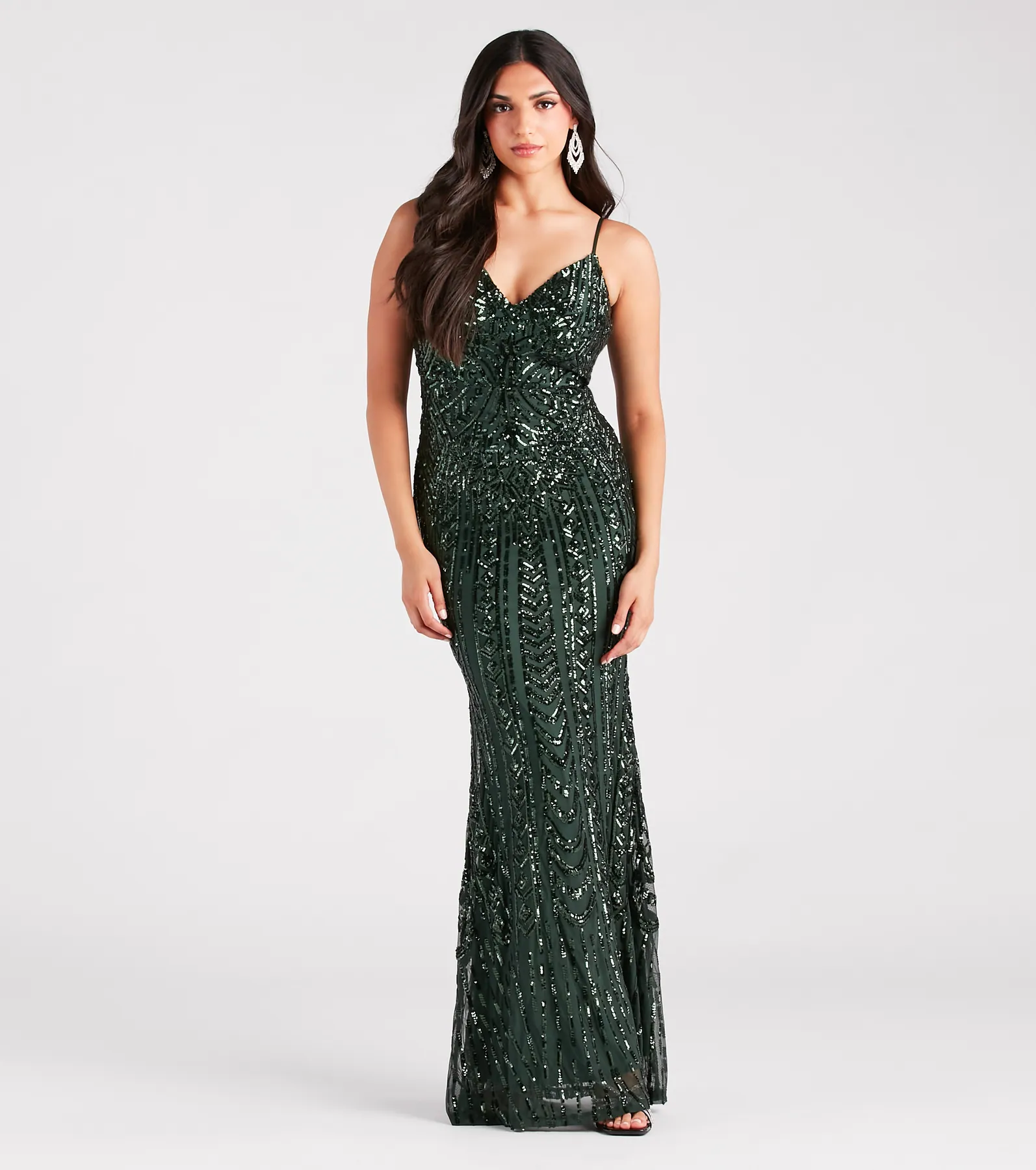 Lyndia Formal Boho Sequin Mermaid Dress