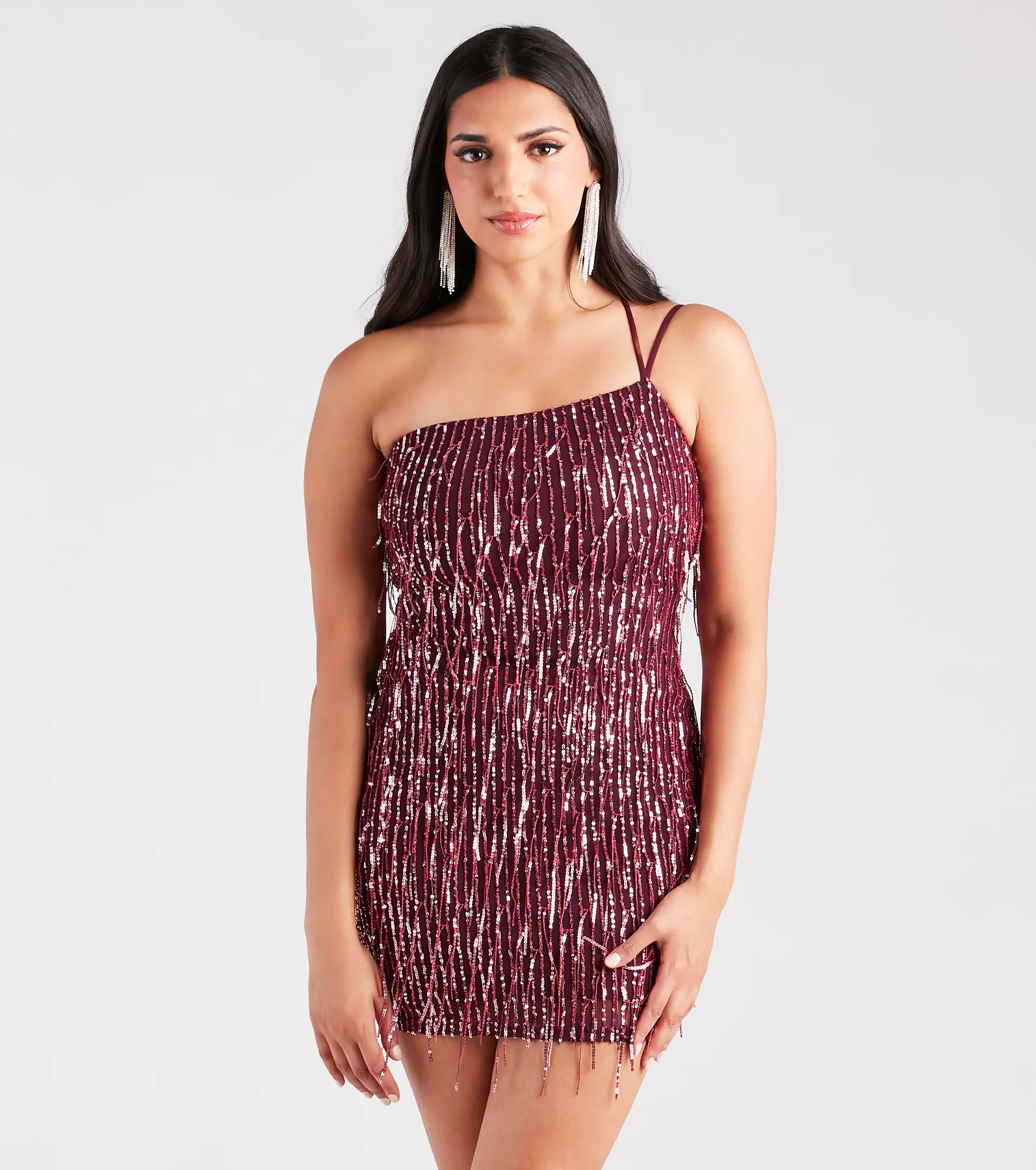 Shake It Up Sequin Fringe Mini Dress