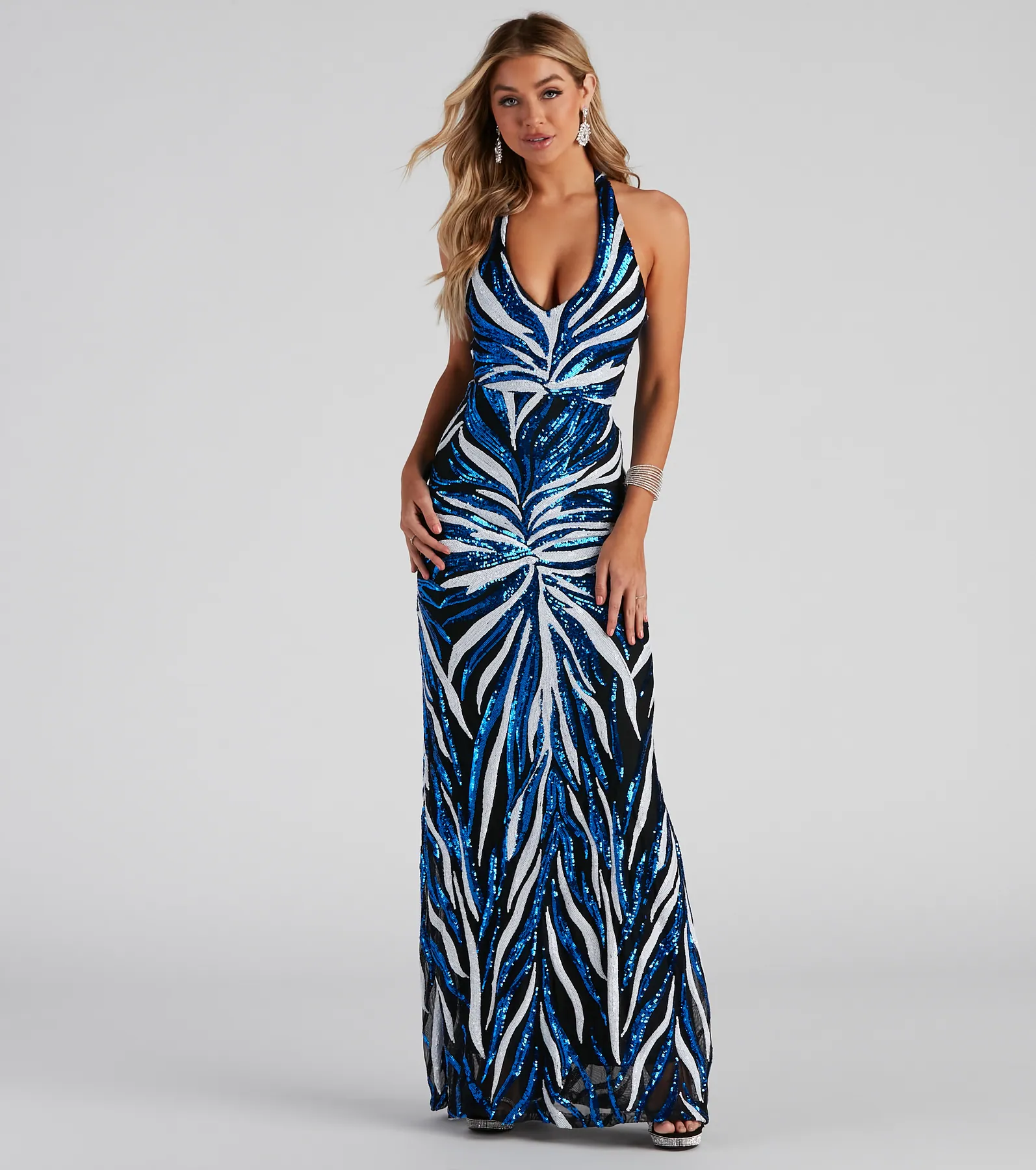 Jailene Formal Sequin Halter Dress