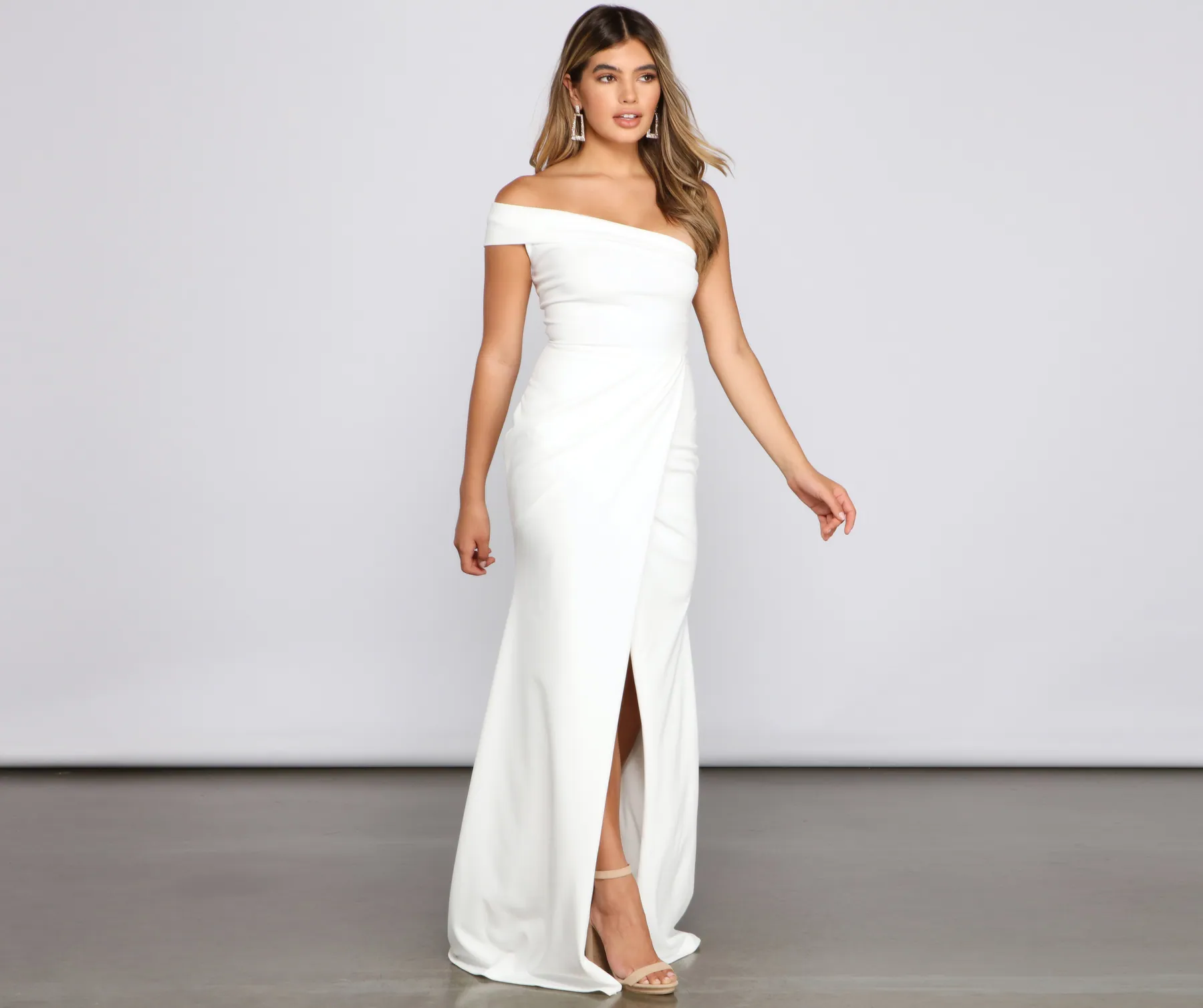 Susana Asymmetric Off-Shoulder Mermaid Dress