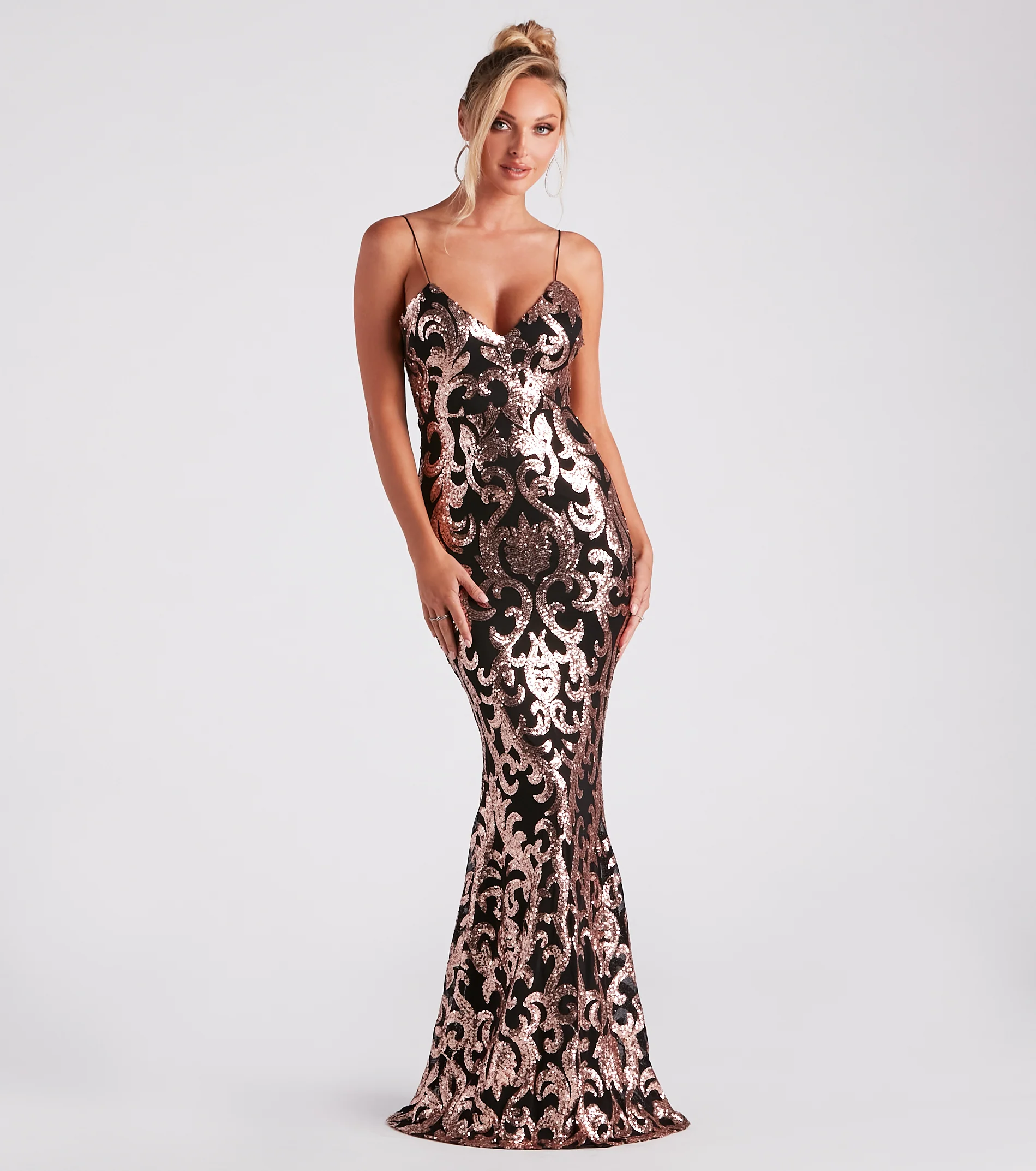 Lea Formal Sequin Low Back Dress