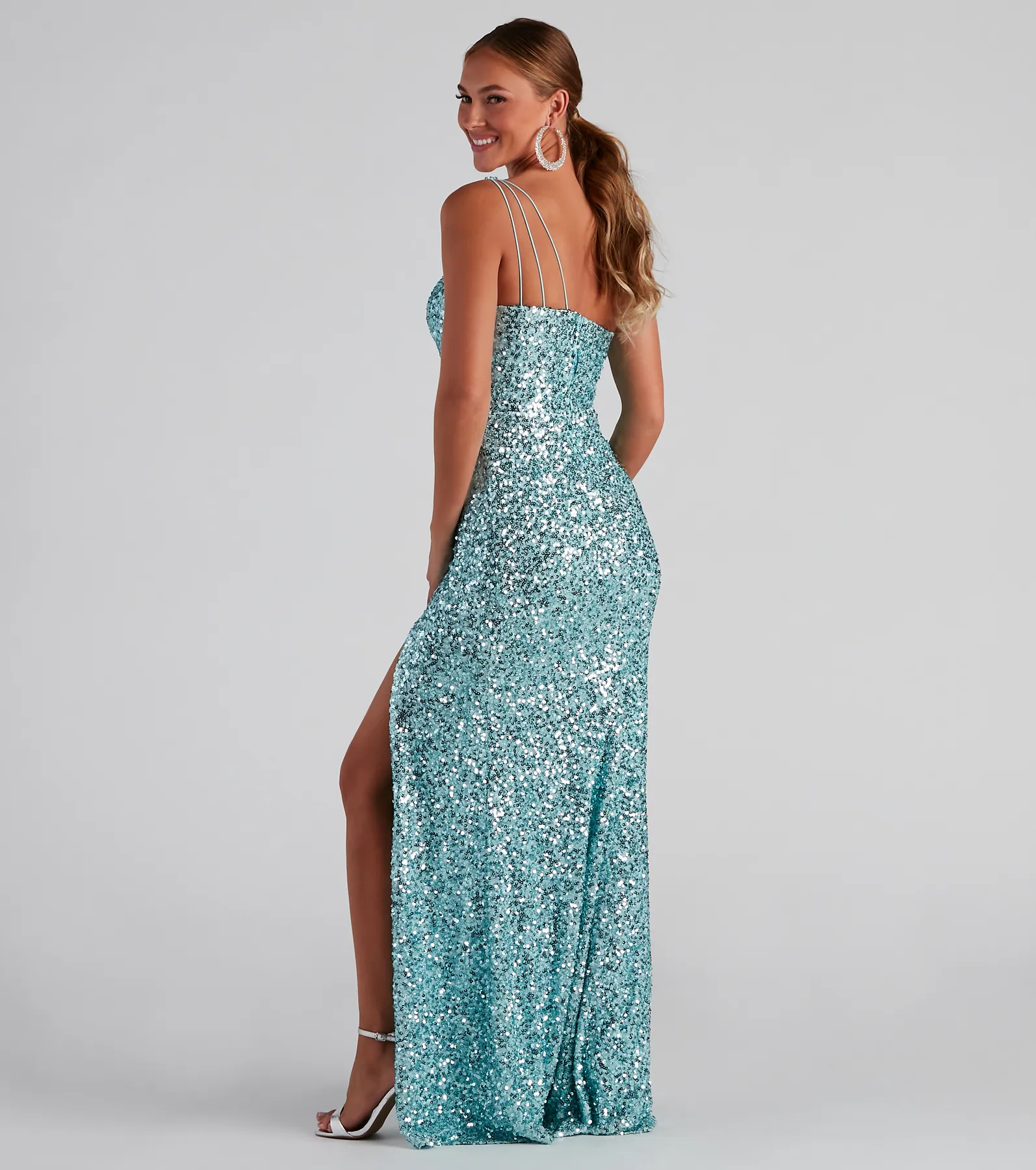 Lyla Formal One-Shoulder Sequin Dress
