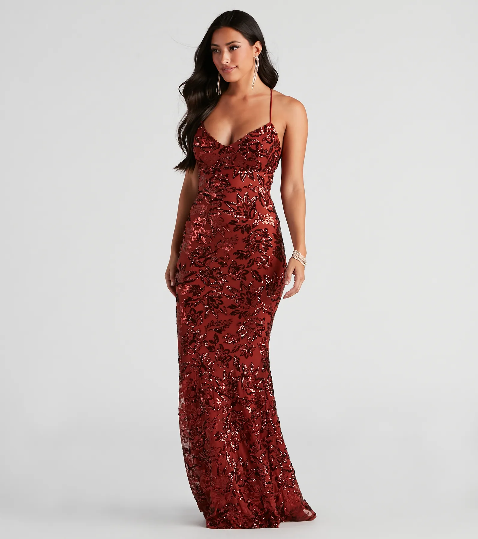 Marleigh Formal Sequin Scroll Dress