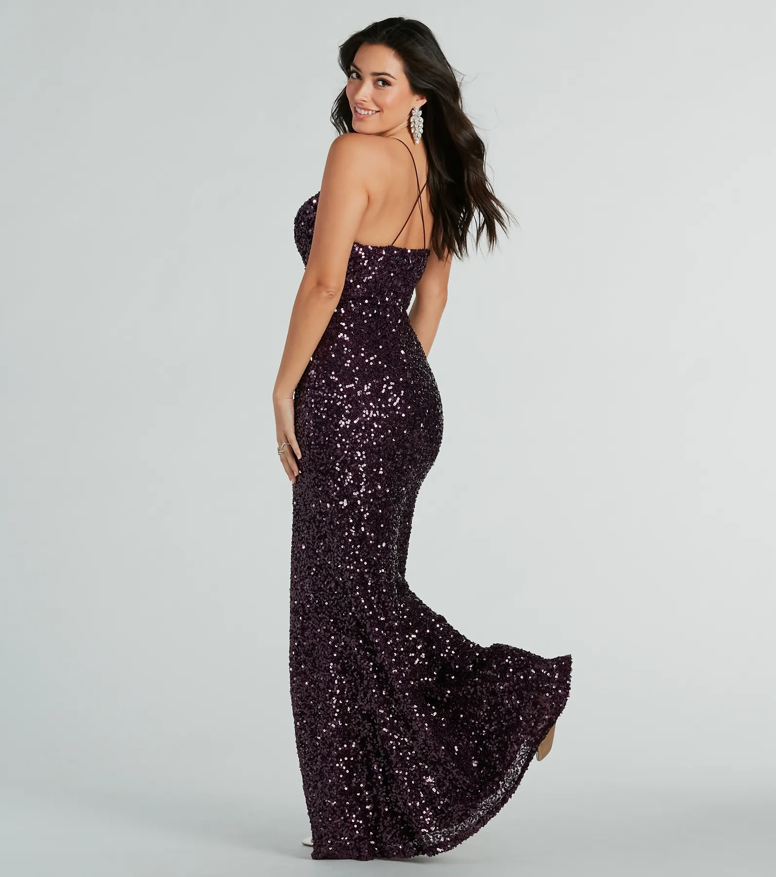 Esperanza Formal Sequin Cowl Dress