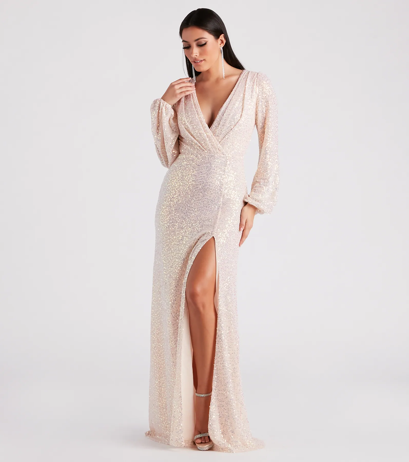 Piper Long Sleeve Sequin Formal Dress