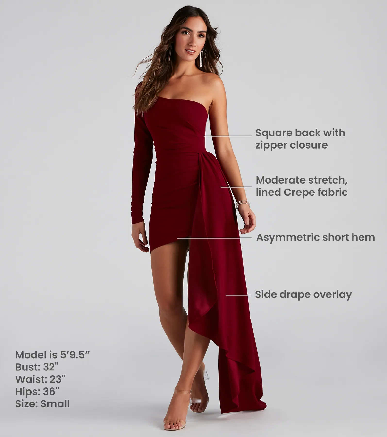 Emily One-Shoulder Pleated Asymmetric Mini Dress