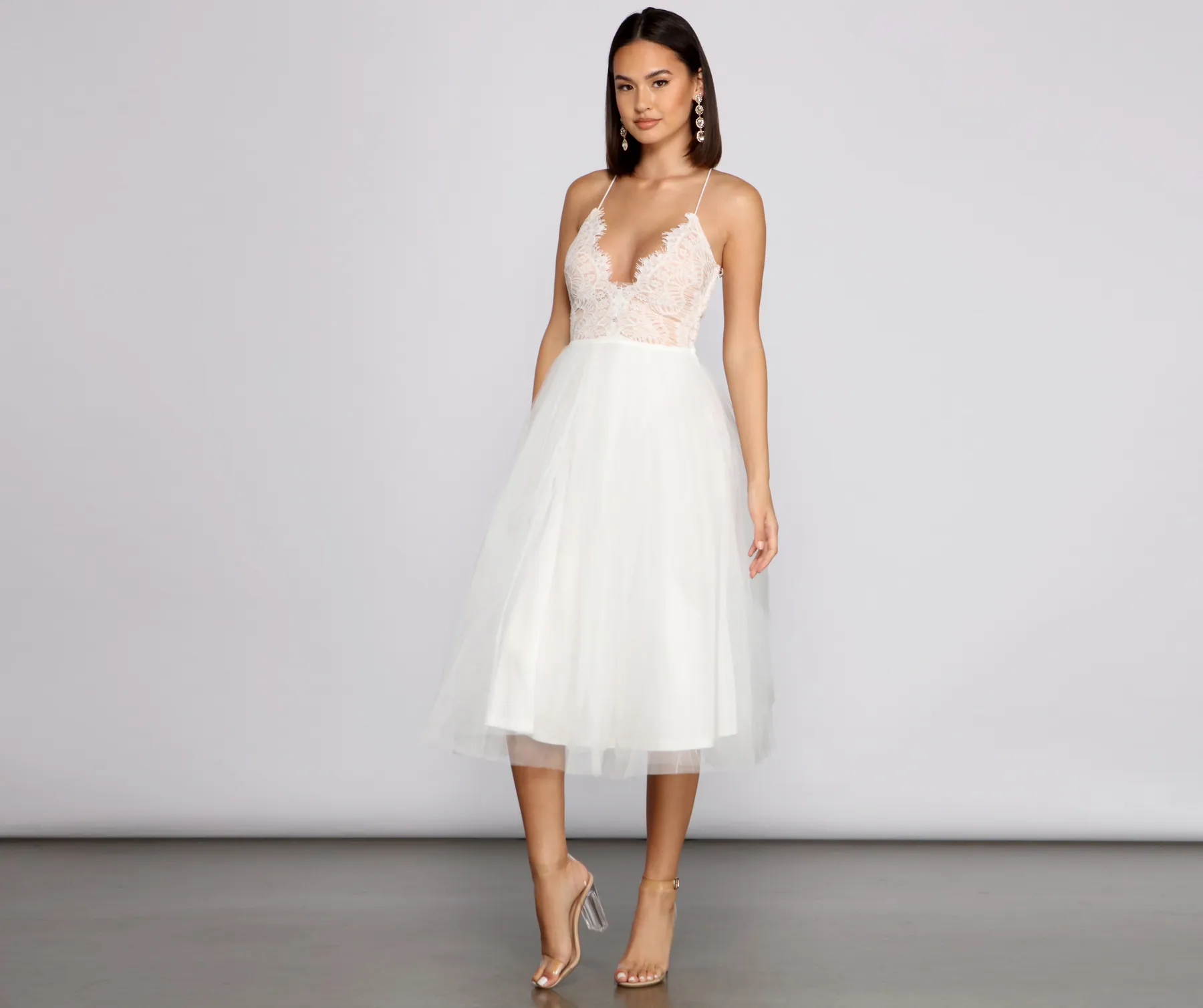 Olivia Eyelash Lace Tulle Party Dress