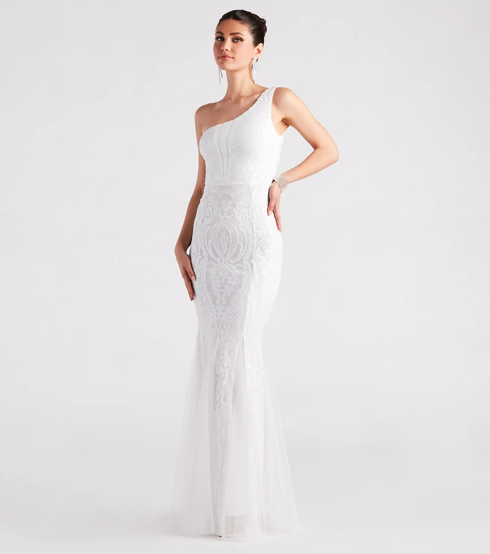 Hilary Formal Sequin One-Shoulder Mermaid Dress