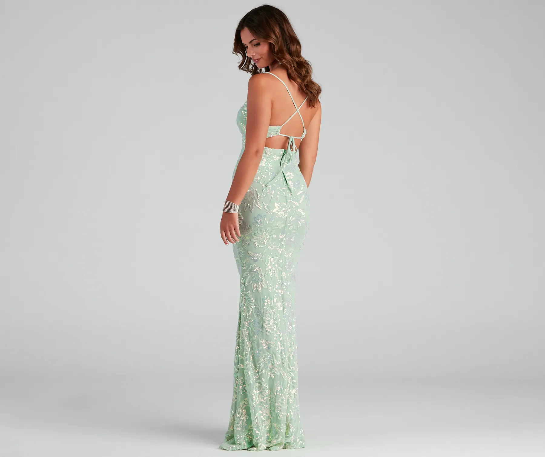 Marleigh Formal Sequin Scroll Dress